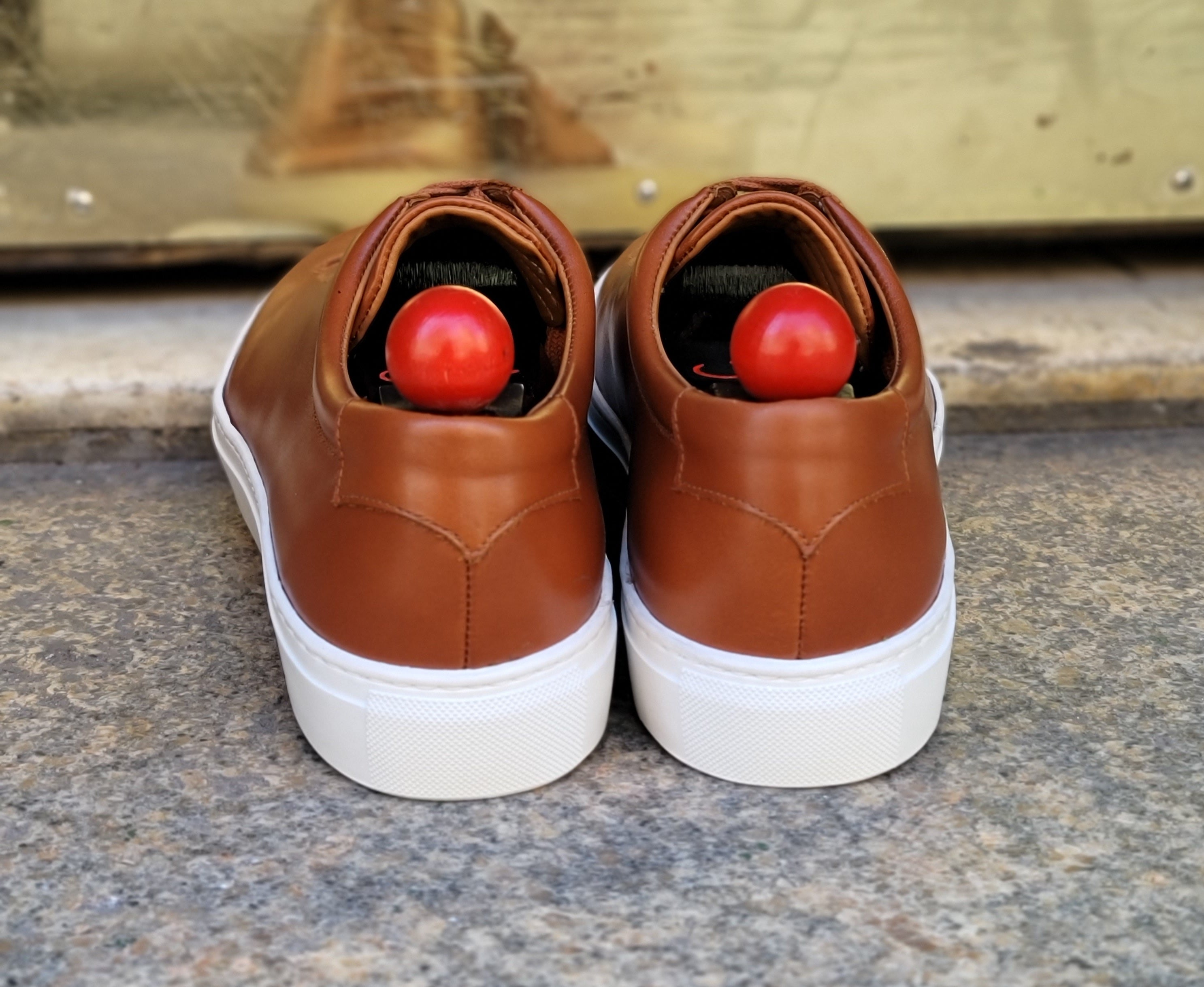 Olympia - Cedar Calf / White Sole-Plimsoll Lace Up Laceup Sneakers-J.FitzPatrick Footwear