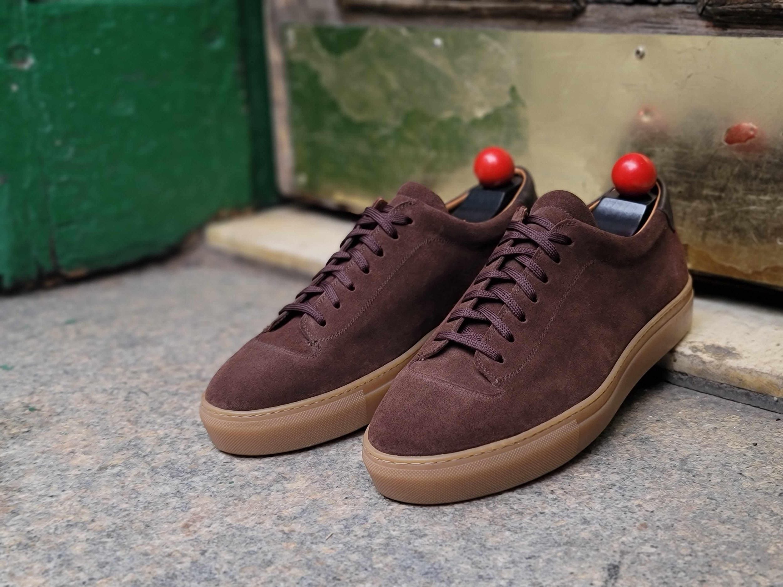 Olympia - Mocha Suede / Gum Sole-Plimsoll Lace Up Laceup Sneakers-J.FitzPatrick Footwear