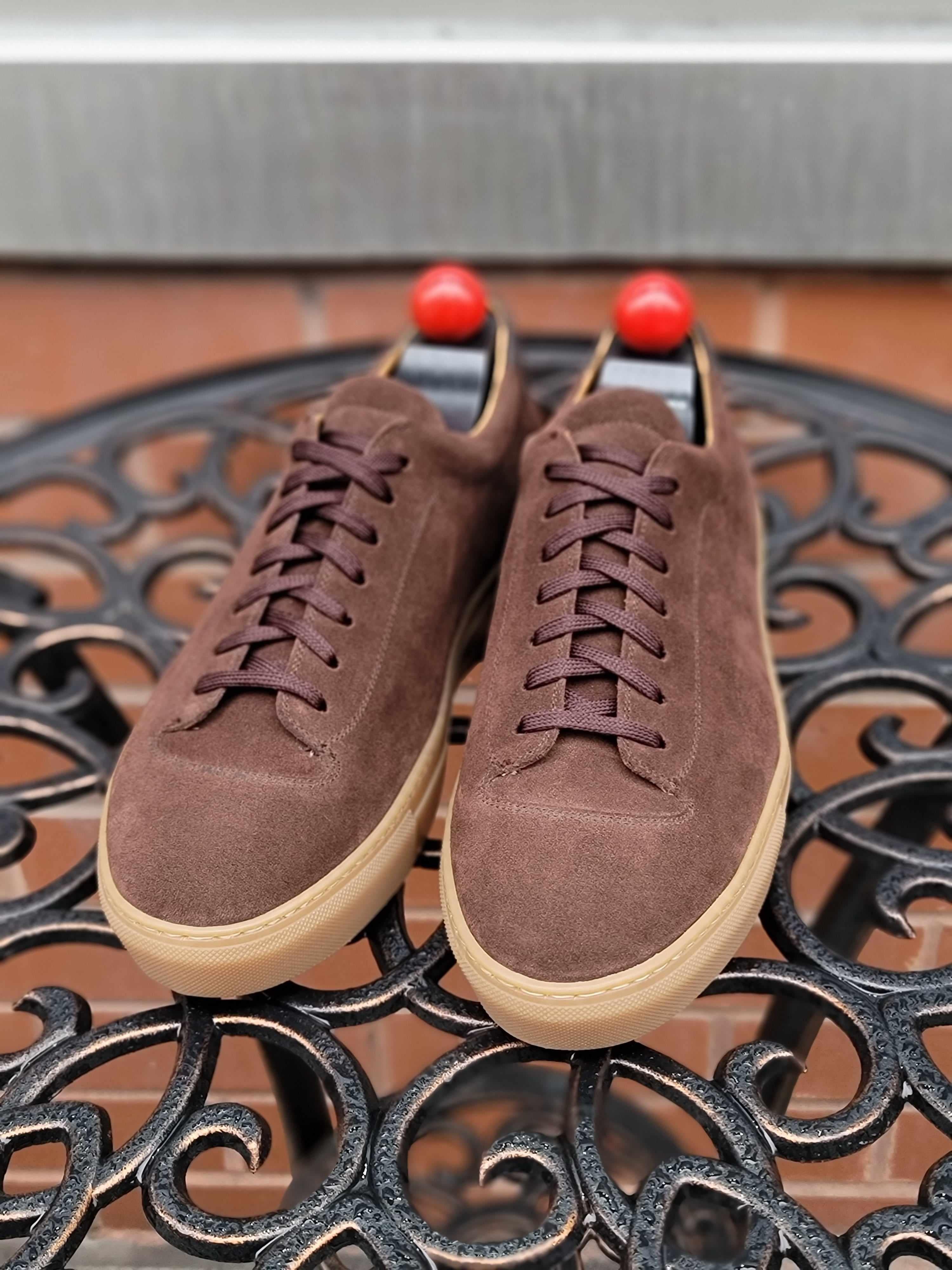 Olympia - Mocha Suede / Gum Sole-Plimsoll Lace Up Laceup Sneakers-J.FitzPatrick Footwear