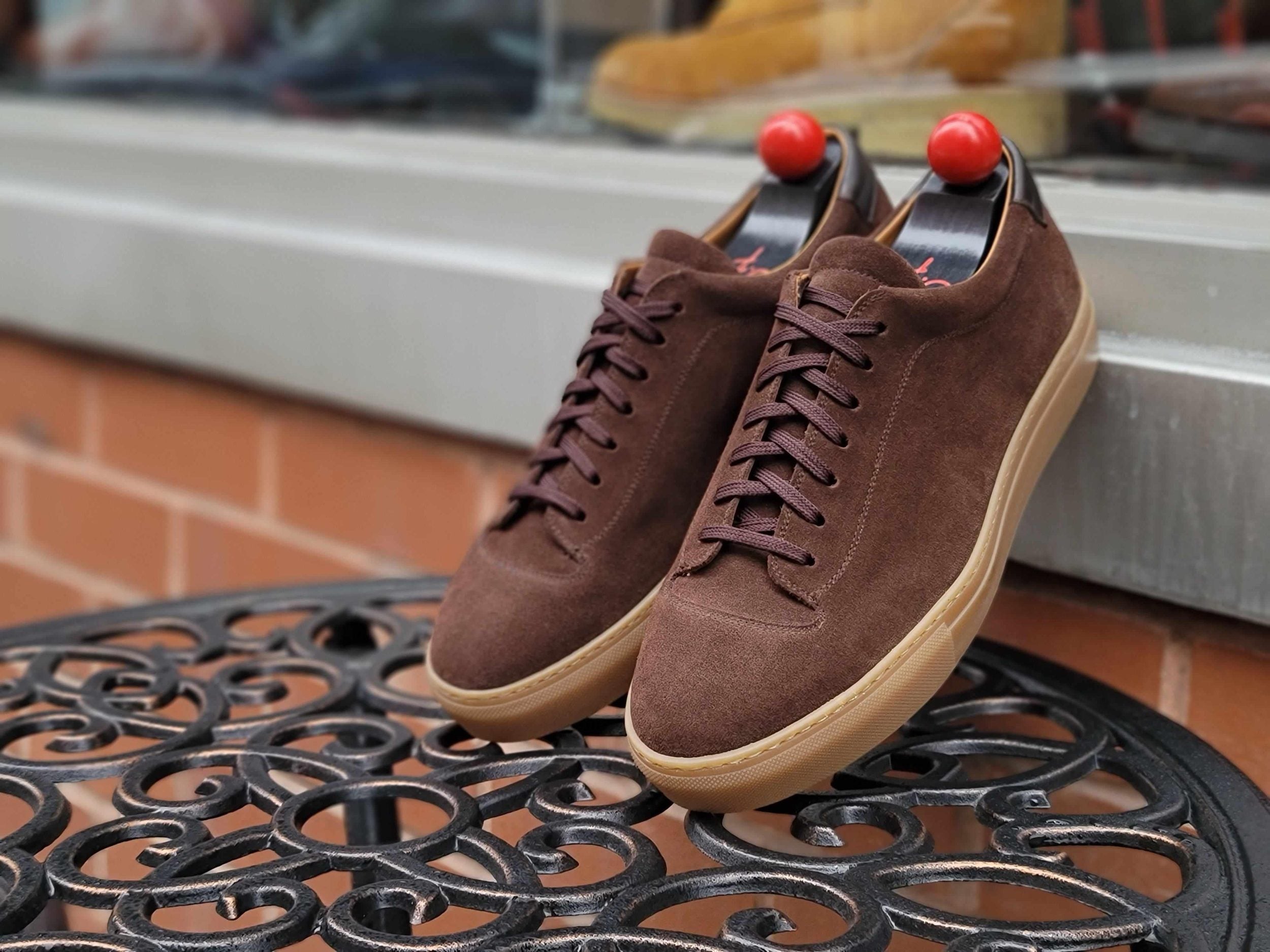 Olympia - Mocha Suede / Gum Sole-Plimsoll Lace Up Laceup Sneakers-J.FitzPatrick Footwear
