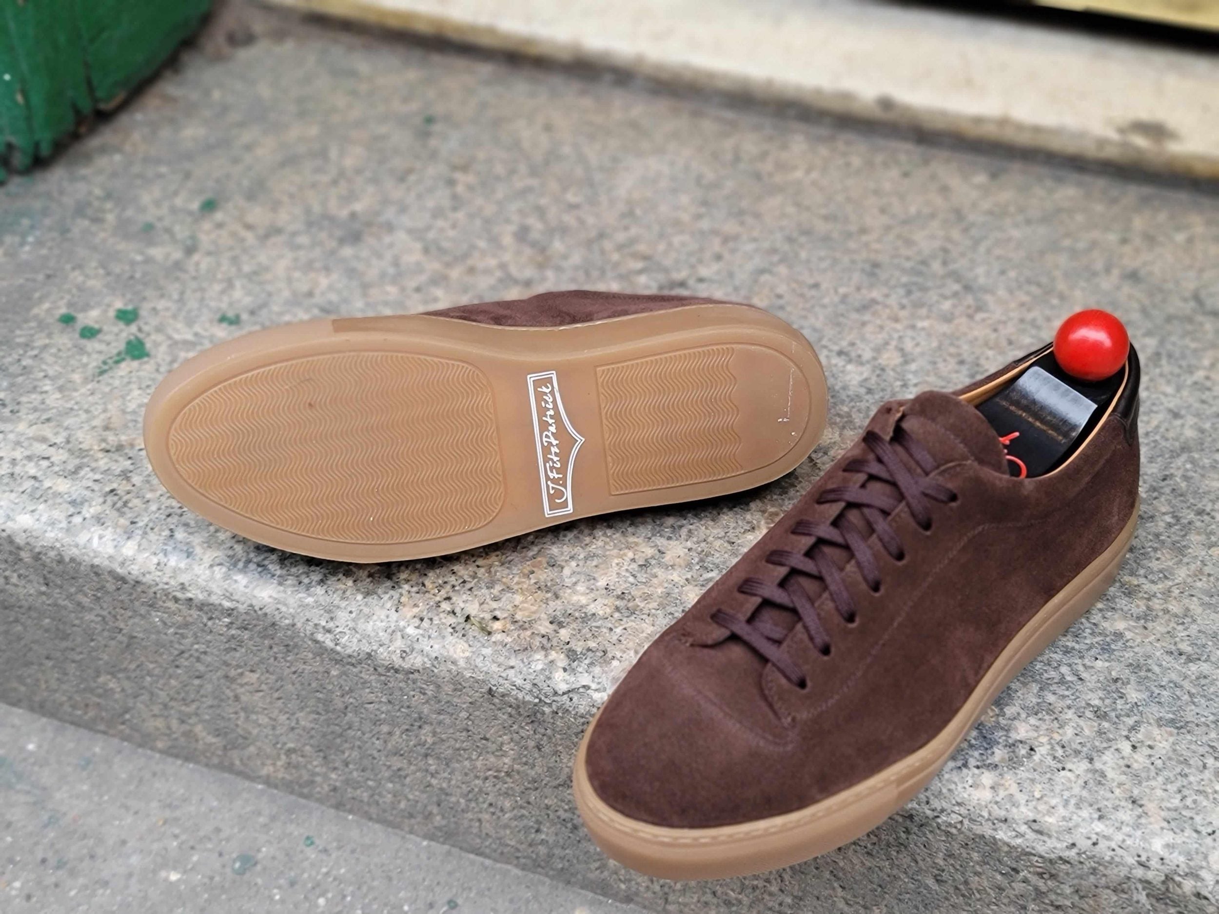 Olympia - Mocha Suede / Gum Sole-Plimsoll Lace Up Laceup Sneakers-J.FitzPatrick Footwear