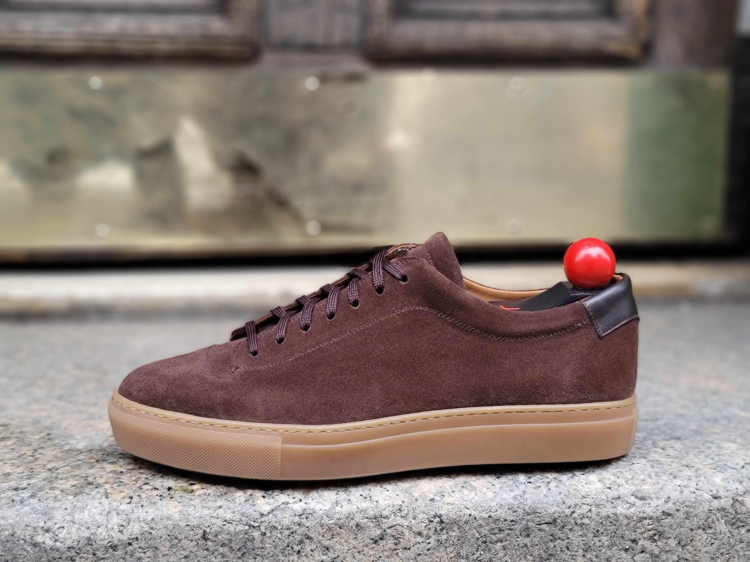 Olympia - Mocha Suede / Gum Sole-Plimsoll Lace Up Laceup Sneakers-J.FitzPatrick Footwear