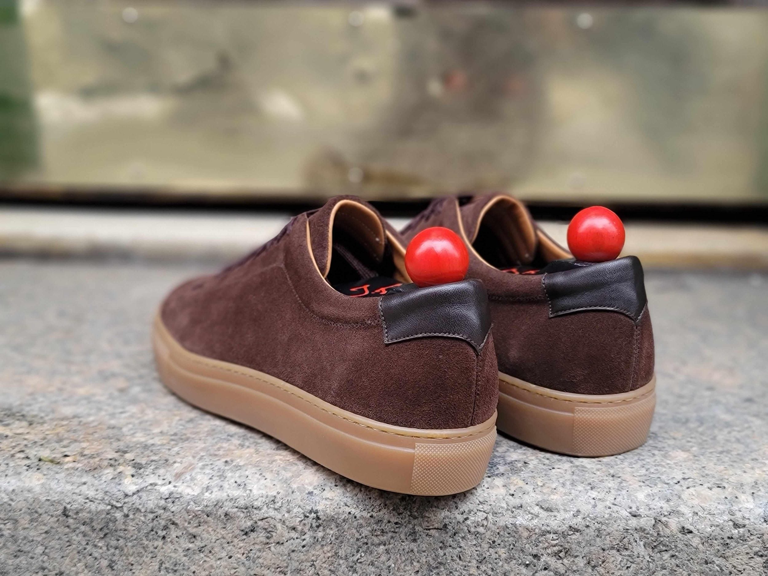 Olympia - Mocha Suede / Gum Sole-Plimsoll Lace Up Laceup Sneakers-J.FitzPatrick Footwear