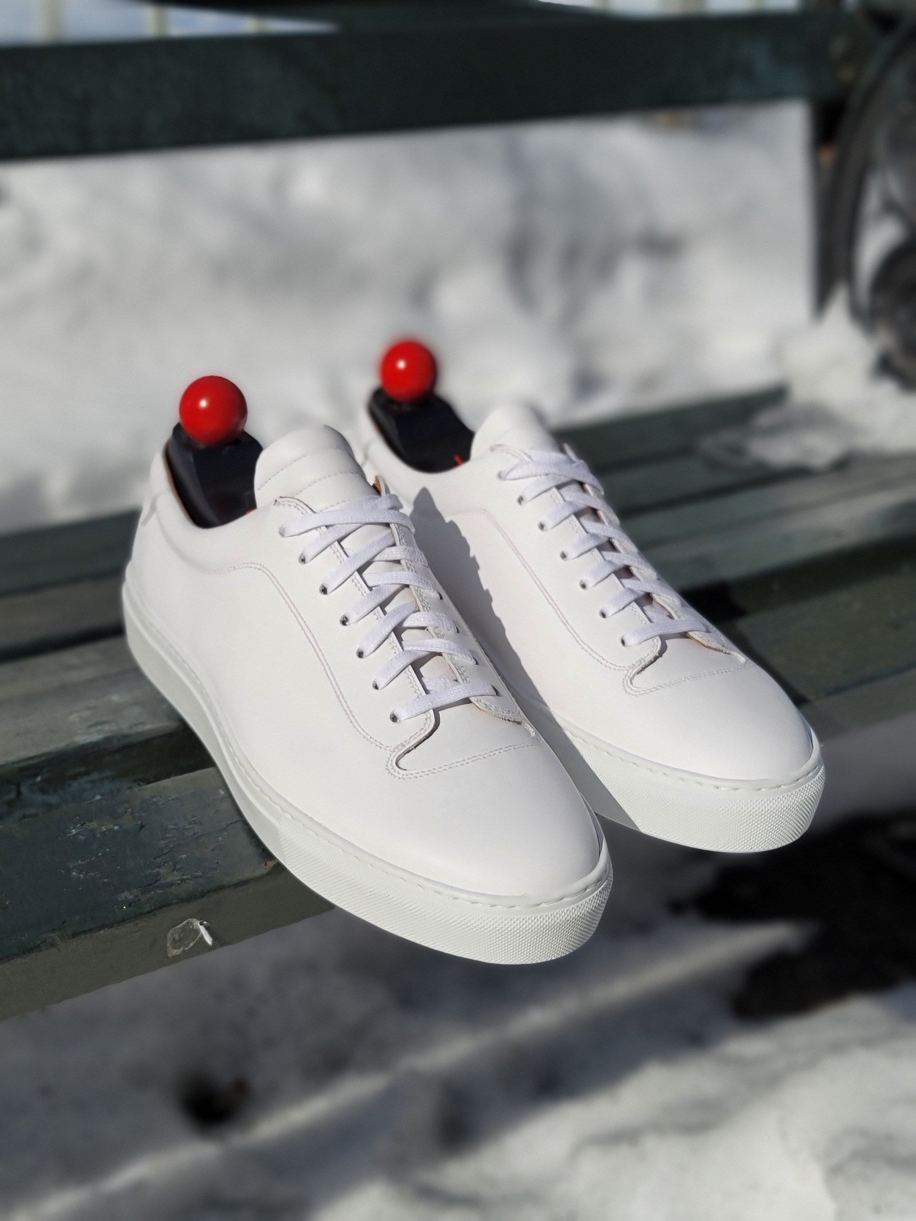 Olympia - White Calf / White Sole-Plimsoll Lace Up Laceup Sneakers-J.FitzPatrick Footwear