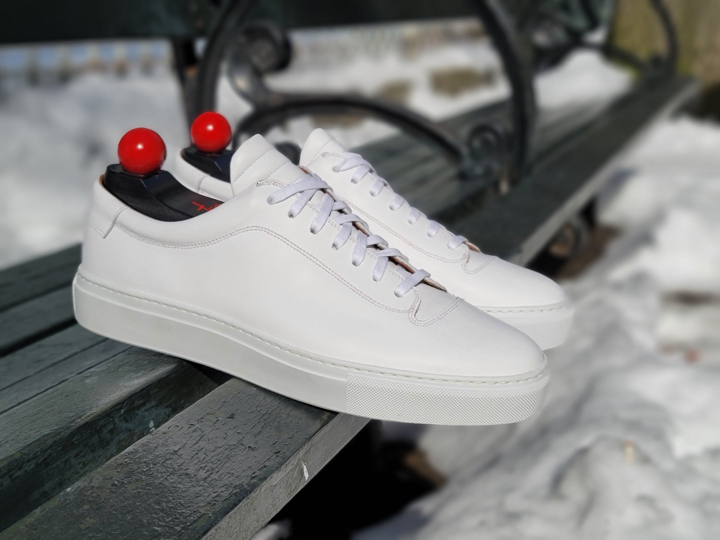 Olympia - White Calf / White Sole-Plimsoll Lace Up Laceup Sneakers-J.FitzPatrick Footwear