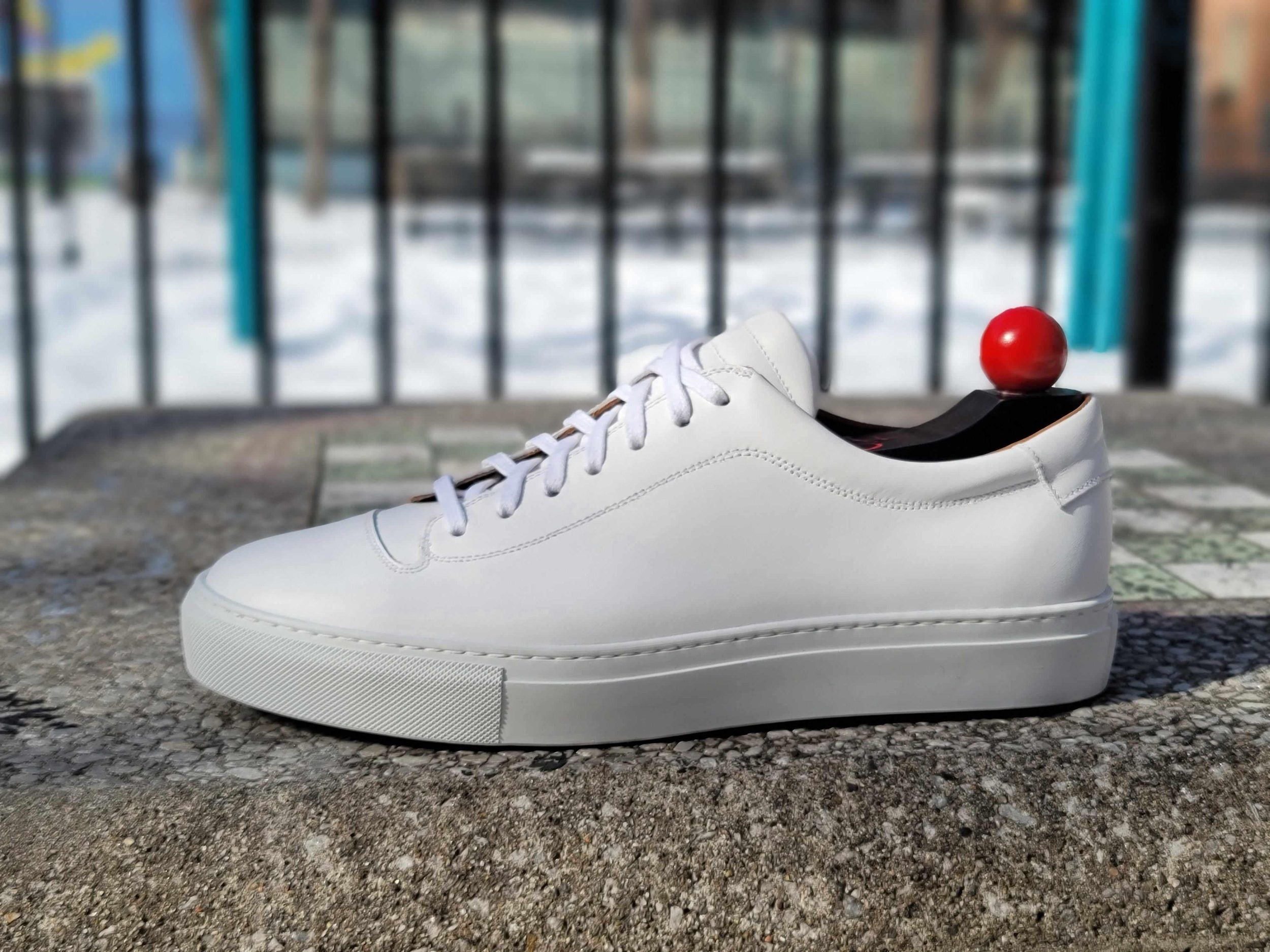 Olympia - White Calf / White Sole-Plimsoll Lace Up Laceup Sneakers-J.FitzPatrick Footwear