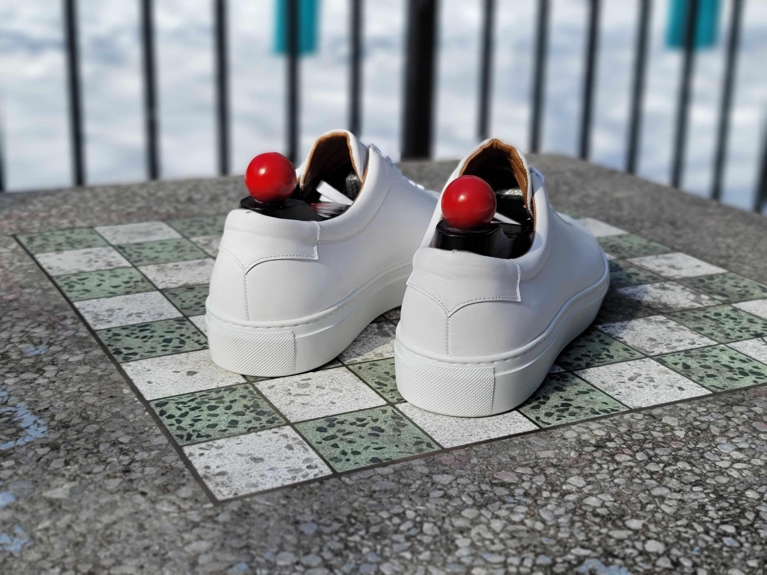 Olympia - White Calf / White Sole-Plimsoll Lace Up Laceup Sneakers-J.FitzPatrick Footwear