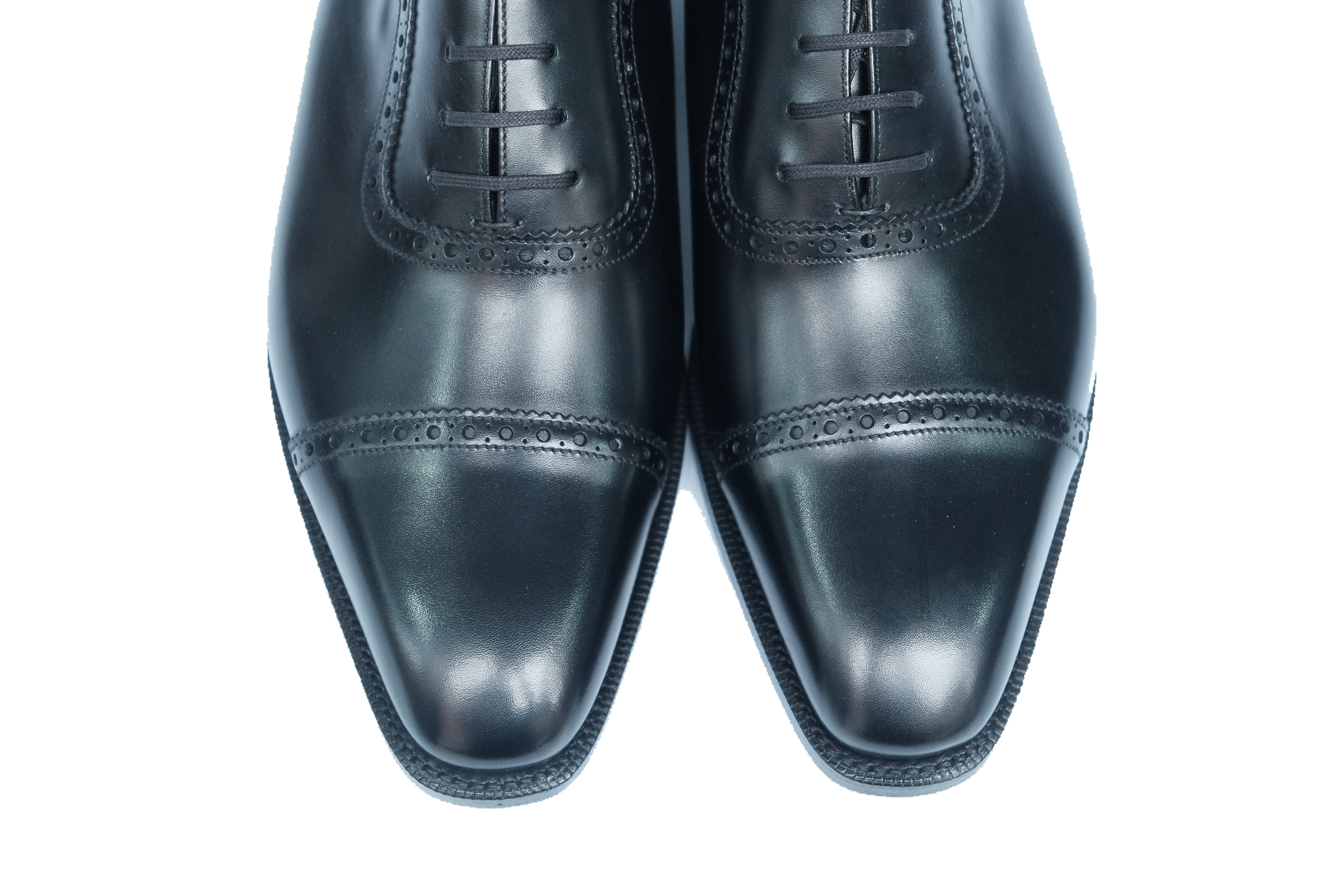Palacio - Black Calf - MTO - LPB Last - Single Leather Sole-Made To Order Cap Toe Brogue Adelaide Oxfords-J.FitzPatrick Footwear