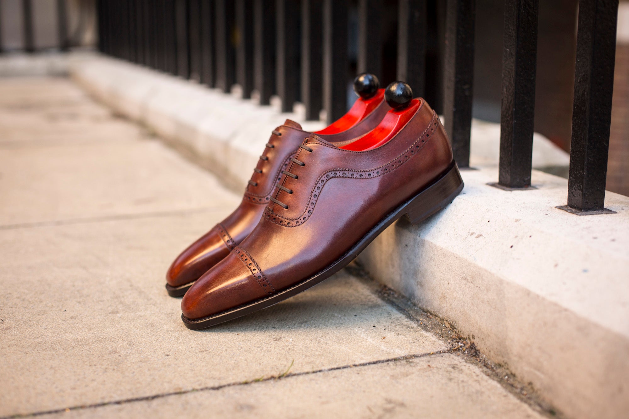 Palacio - MTO - Gold Museum Calf - MGF Last - Single Leather Sole-Made To Order Cap Toe Brogue Adelaide Oxfords-J.FitzPatrick Footwear