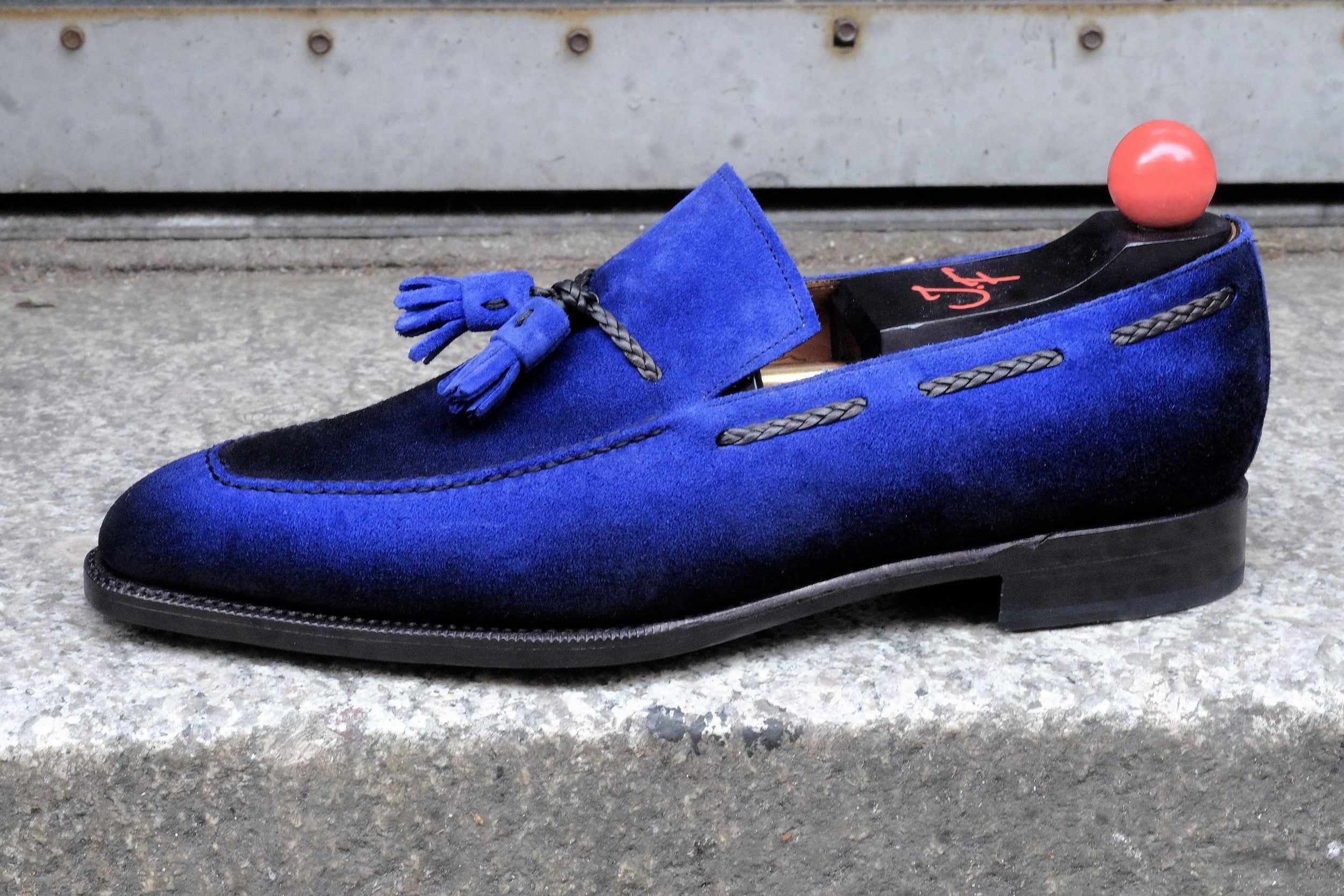 Patina Jeju - Blue - MTO - Eskapa-Made To Order Tassel Loafer Custom Patina-J.FitzPatrick Footwear