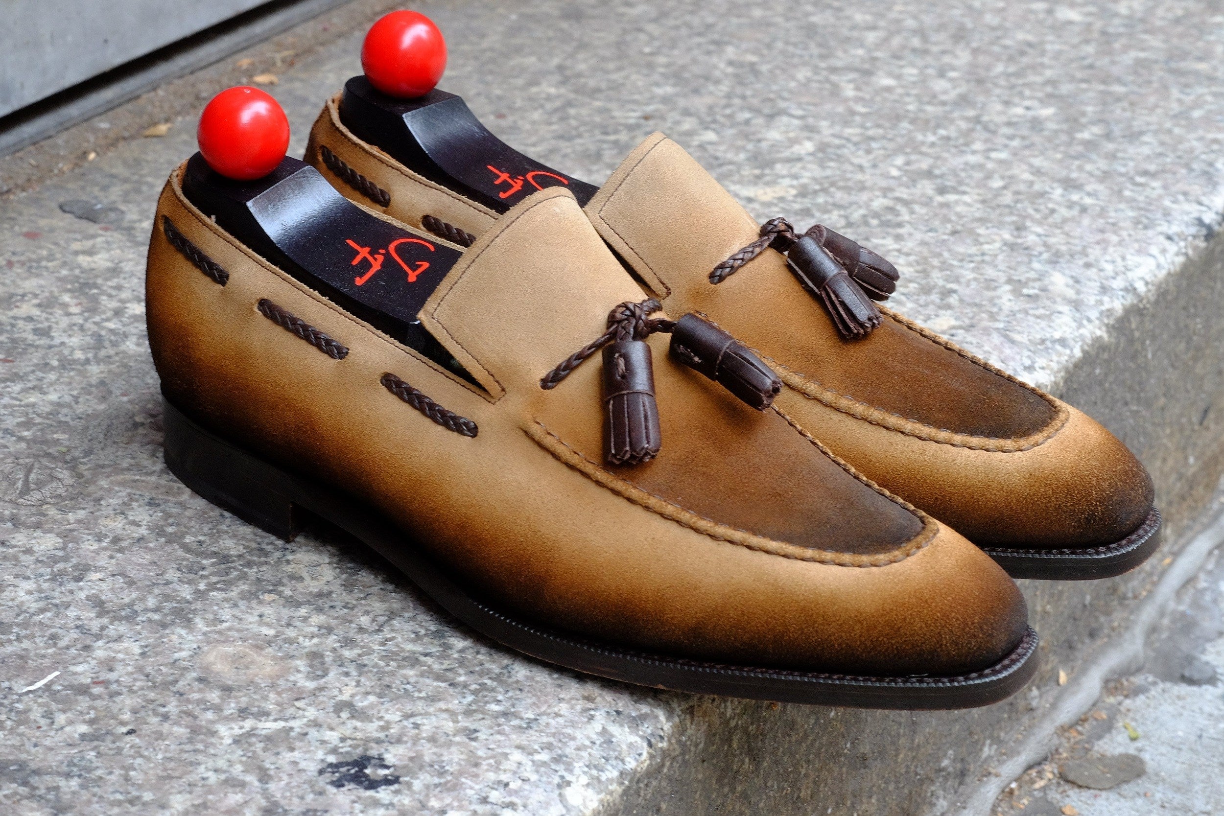 Patina Jeju - Brown - MTO - Eskapa-Made To Order Tassel Loafer Custom Patina-J.FitzPatrick Footwear