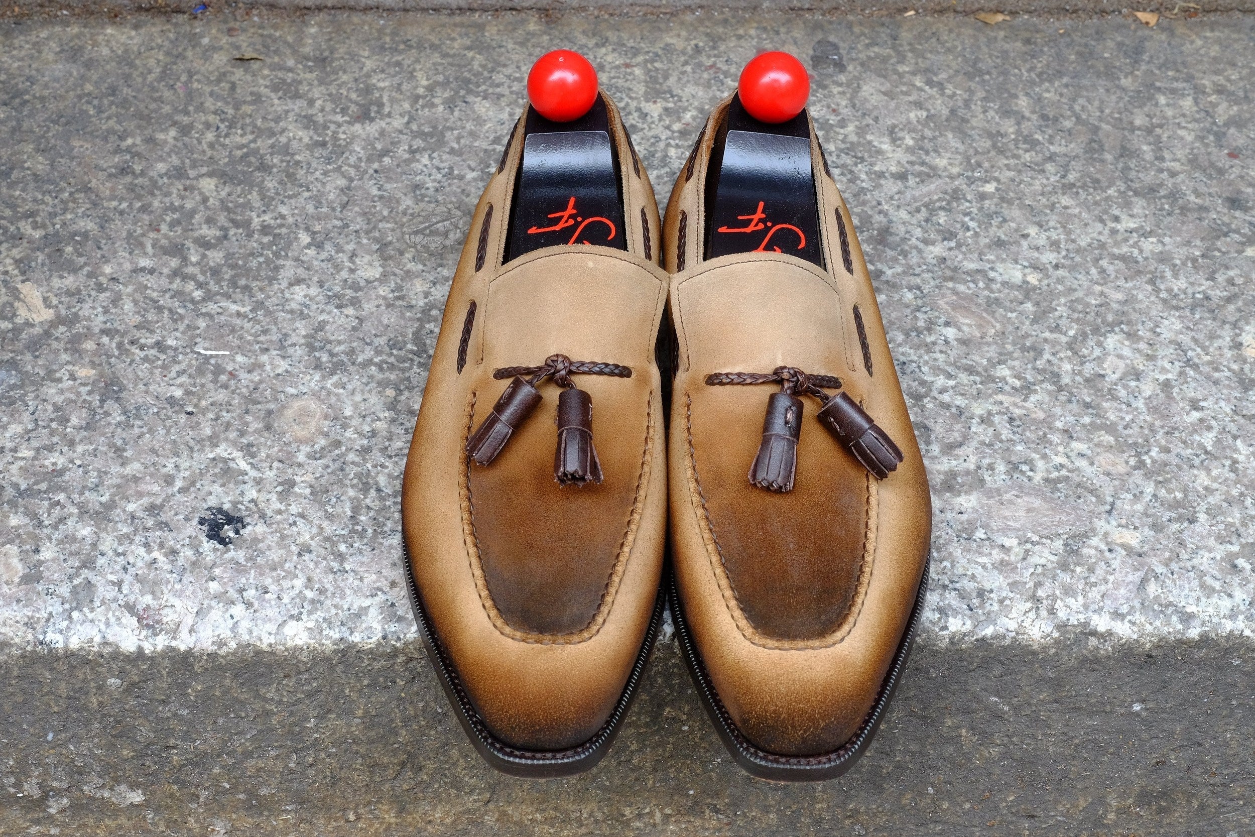 Patina Jeju - Brown - MTO - Eskapa-Made To Order Tassel Loafer Custom Patina-J.FitzPatrick Footwear