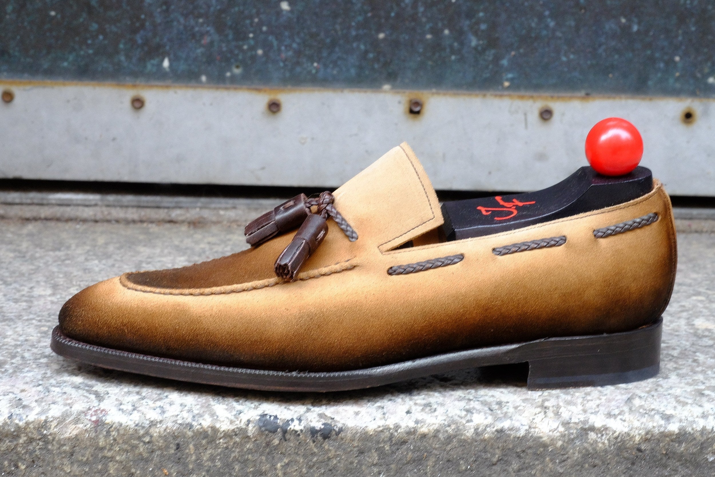 Patina Jeju - Brown - MTO - Eskapa-Made To Order Tassel Loafer Custom Patina-J.FitzPatrick Footwear