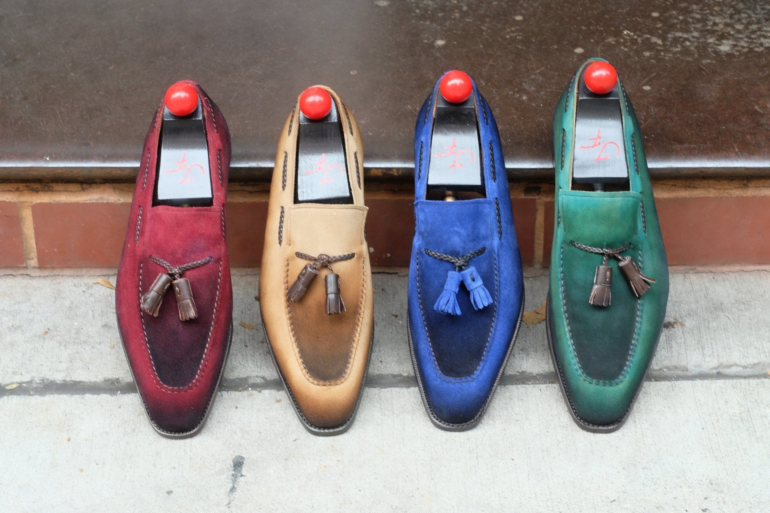 Patina Jeju - Green - MTO - Eskapa-Made To Order Tassel Loafer Custom Patina-J.FitzPatrick Footwear