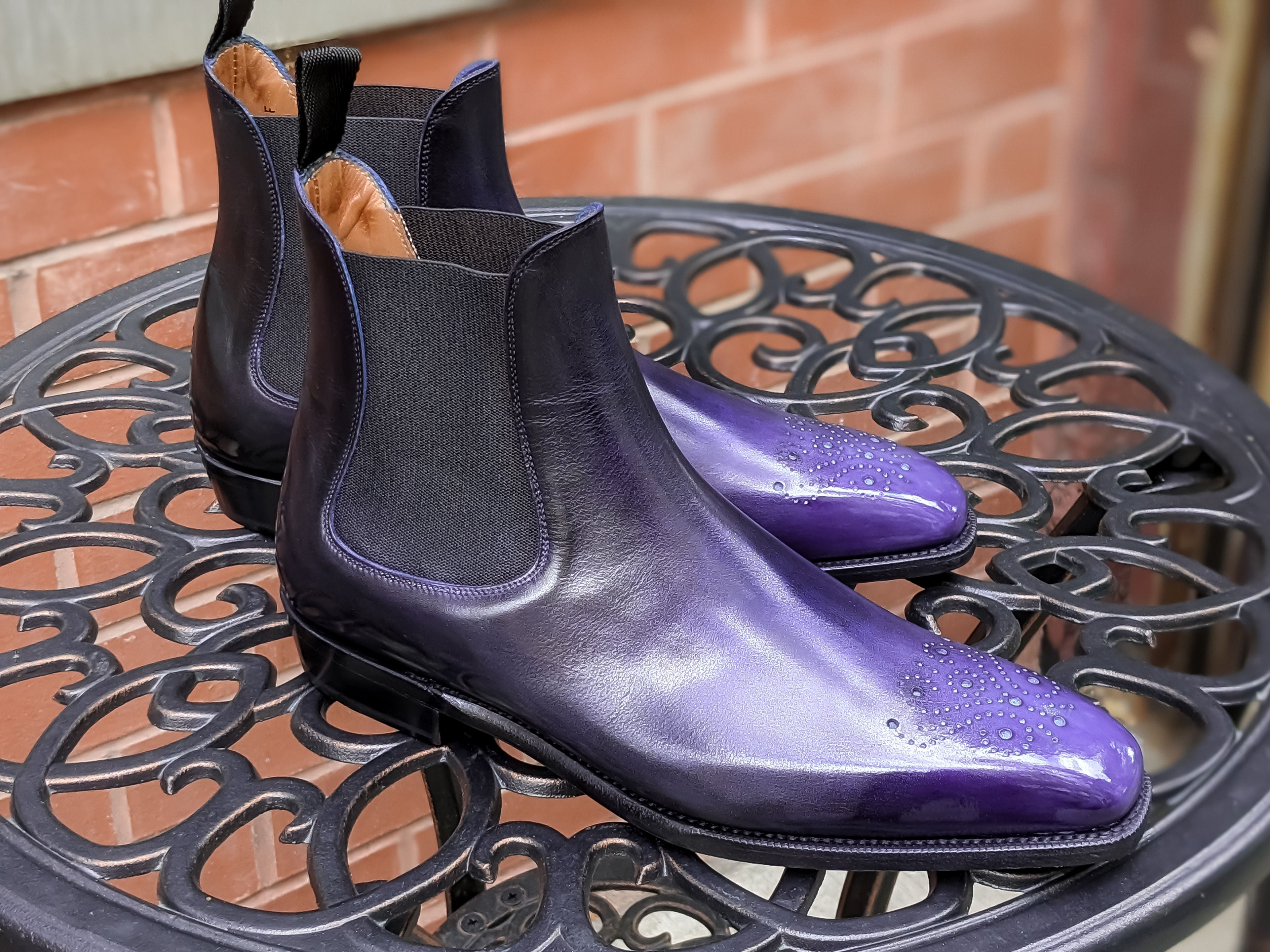 Patina Reverse Amethyst - MTO - Highland-Made To Order Chelsea Boots-J.FitzPatrick Footwear