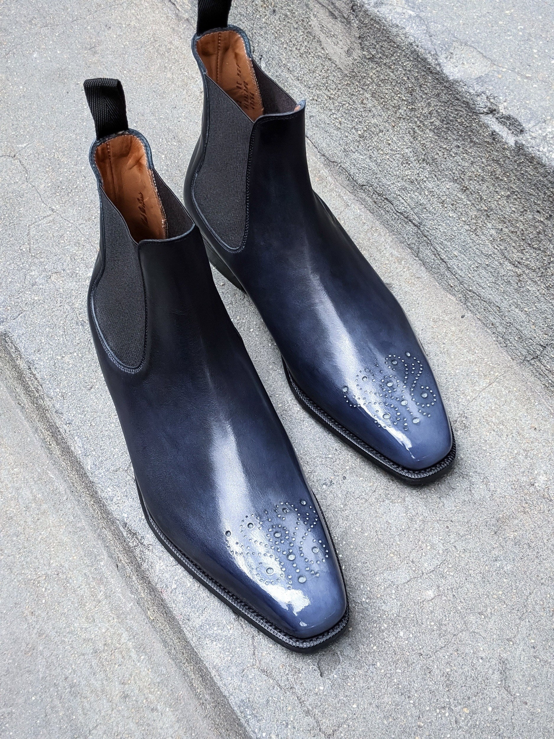 Patina Reverse Moonstone - MTO - Highland-Made To Order Chelsea Boots-J.FitzPatrick Footwear