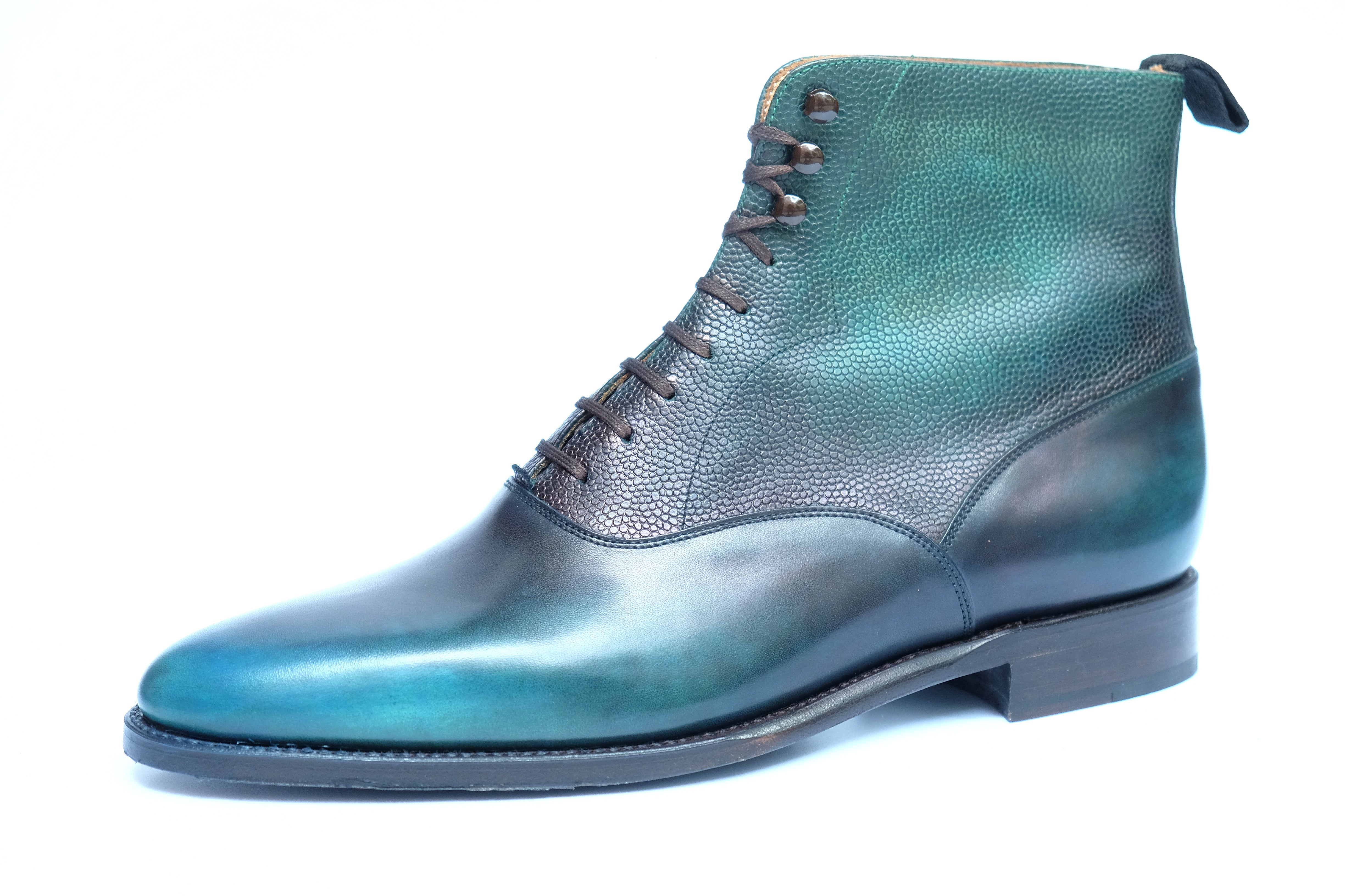 Patina Verdon - MTO - Wedgwood-Made To Order Lace Laceup Boots-J.FitzPatrick Footwear