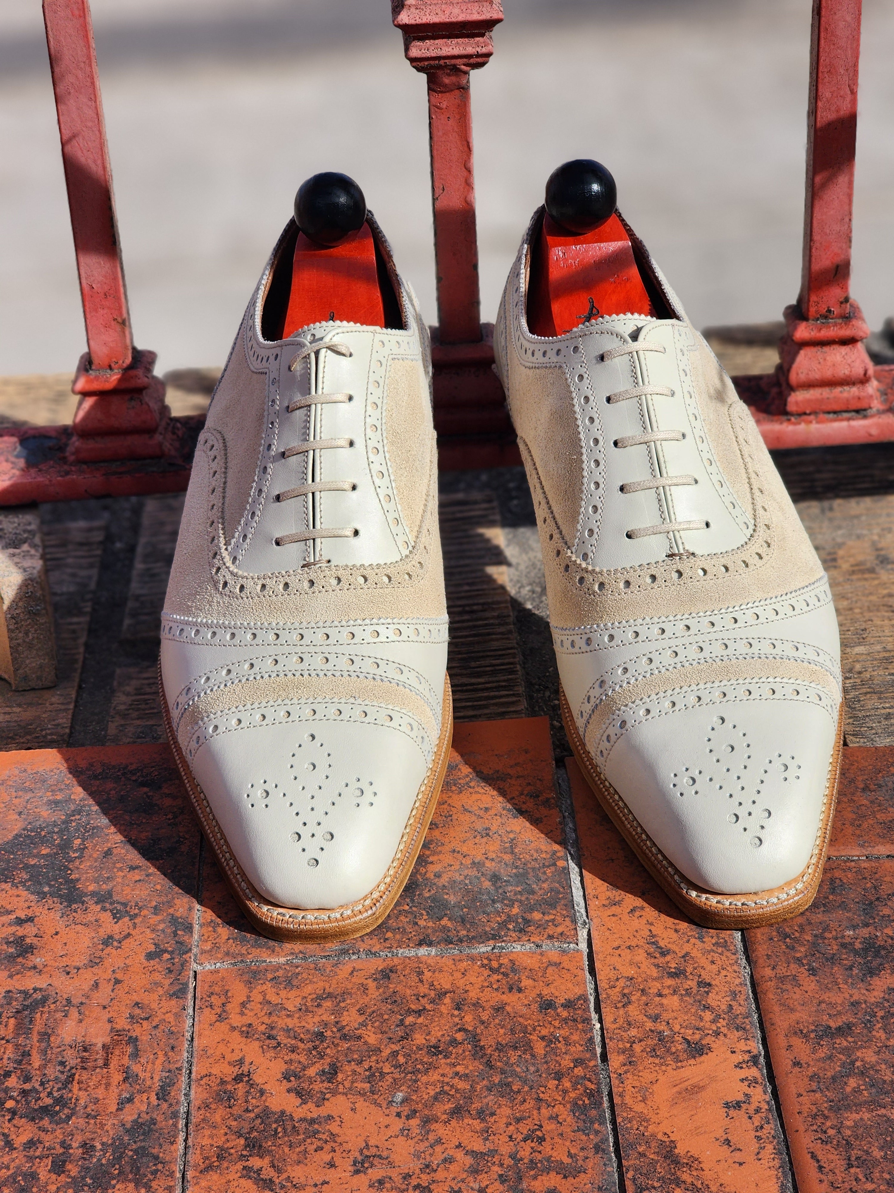 Phillips - Cream Calf / Cream Suede-Captoe Cap Toe Oxfords-J.FitzPatrick Footwear