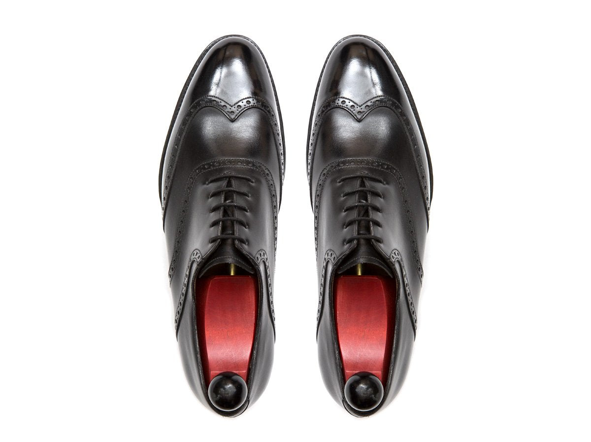 Phinney - MTO - Black Calf - TMG Last - Single Leather Sole-Made To Order Wingtip Saddle Shoe Brogue Oxfords-J.FitzPatrick Footwear