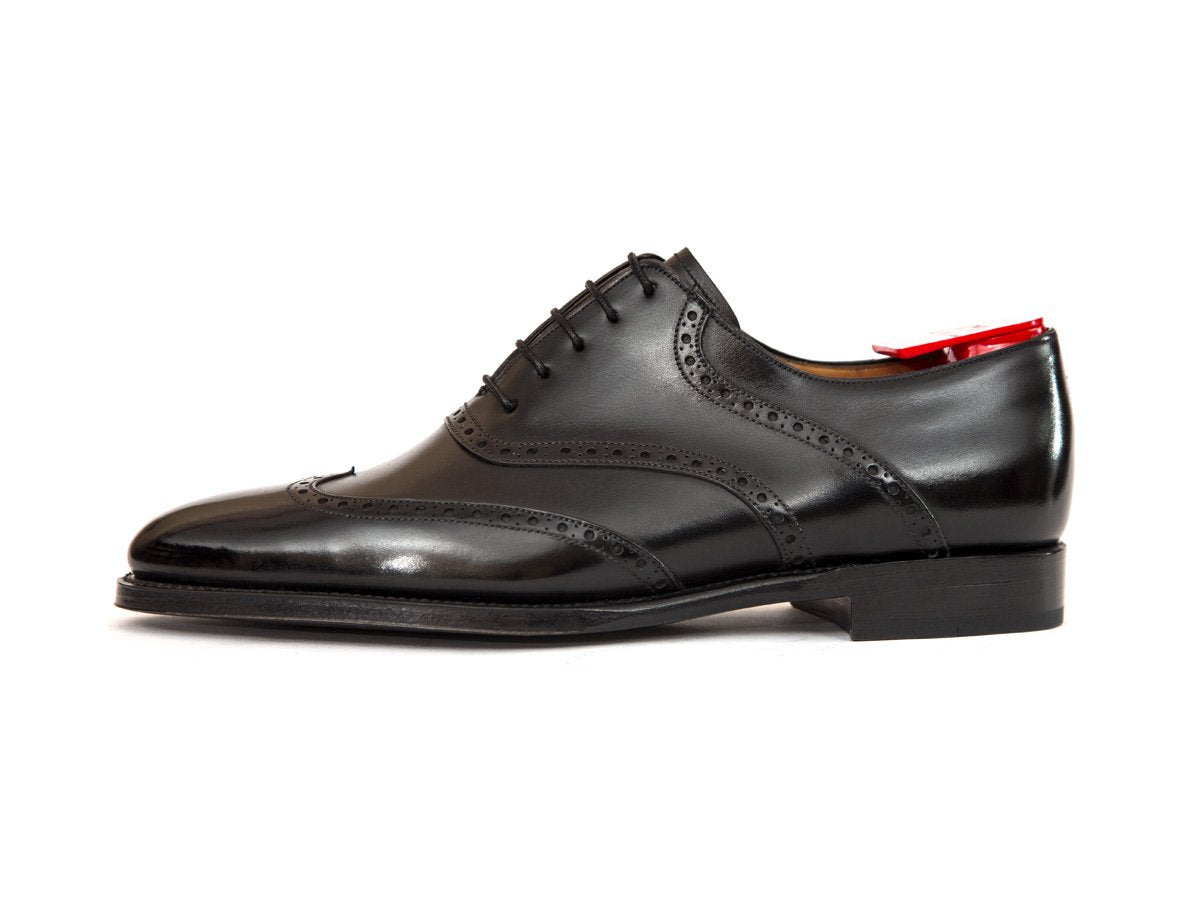 Phinney - MTO - Black Calf - TMG Last - Single Leather Sole-Made To Order Wingtip Saddle Shoe Brogue Oxfords-J.FitzPatrick Footwear