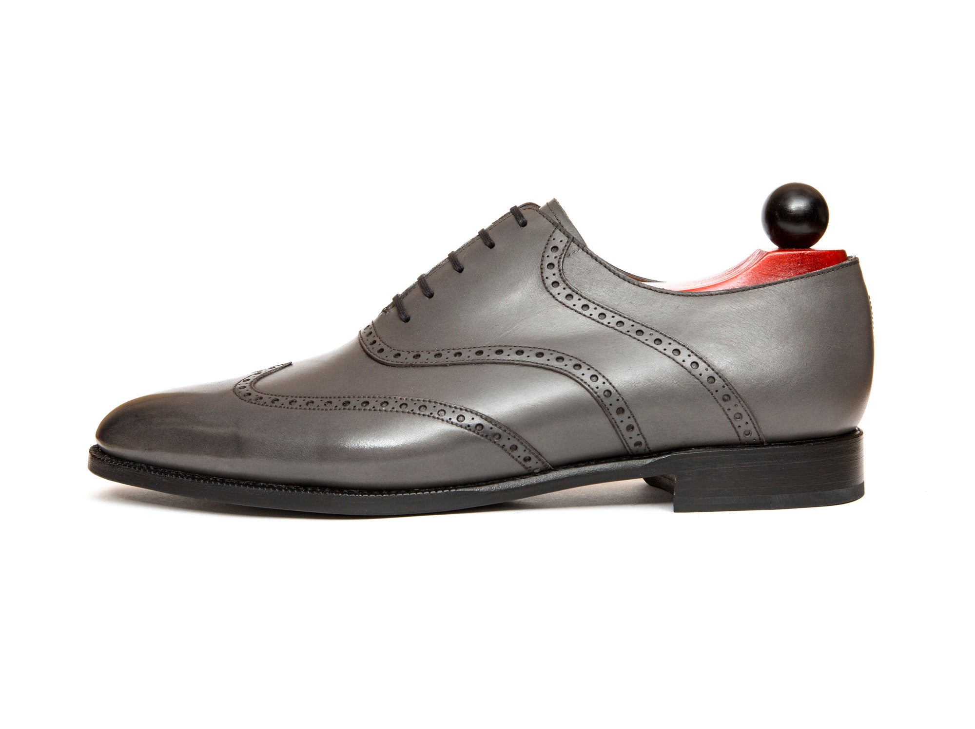 Phinney - MTO - Grey Calf - TMG Last - Single Leather Sole-Made To Order Wingtip Saddle Shoe Brogue Oxfords-J.FitzPatrick Footwear