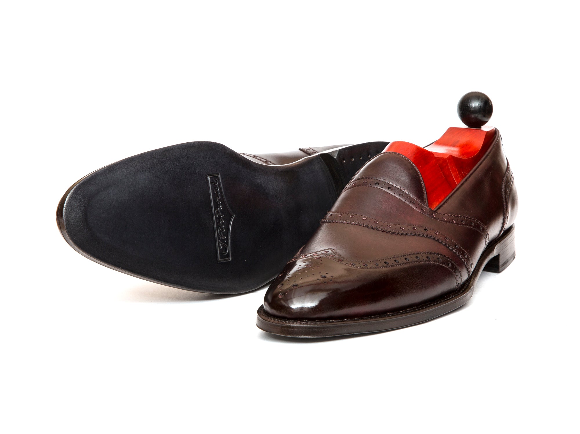 Piau - MTO - Plum Museum Calf - TMG Last - Single Leather Sole-Made To Order Slipper Loafer Brogue Wingtip Spectator-J.FitzPatrick Footwear