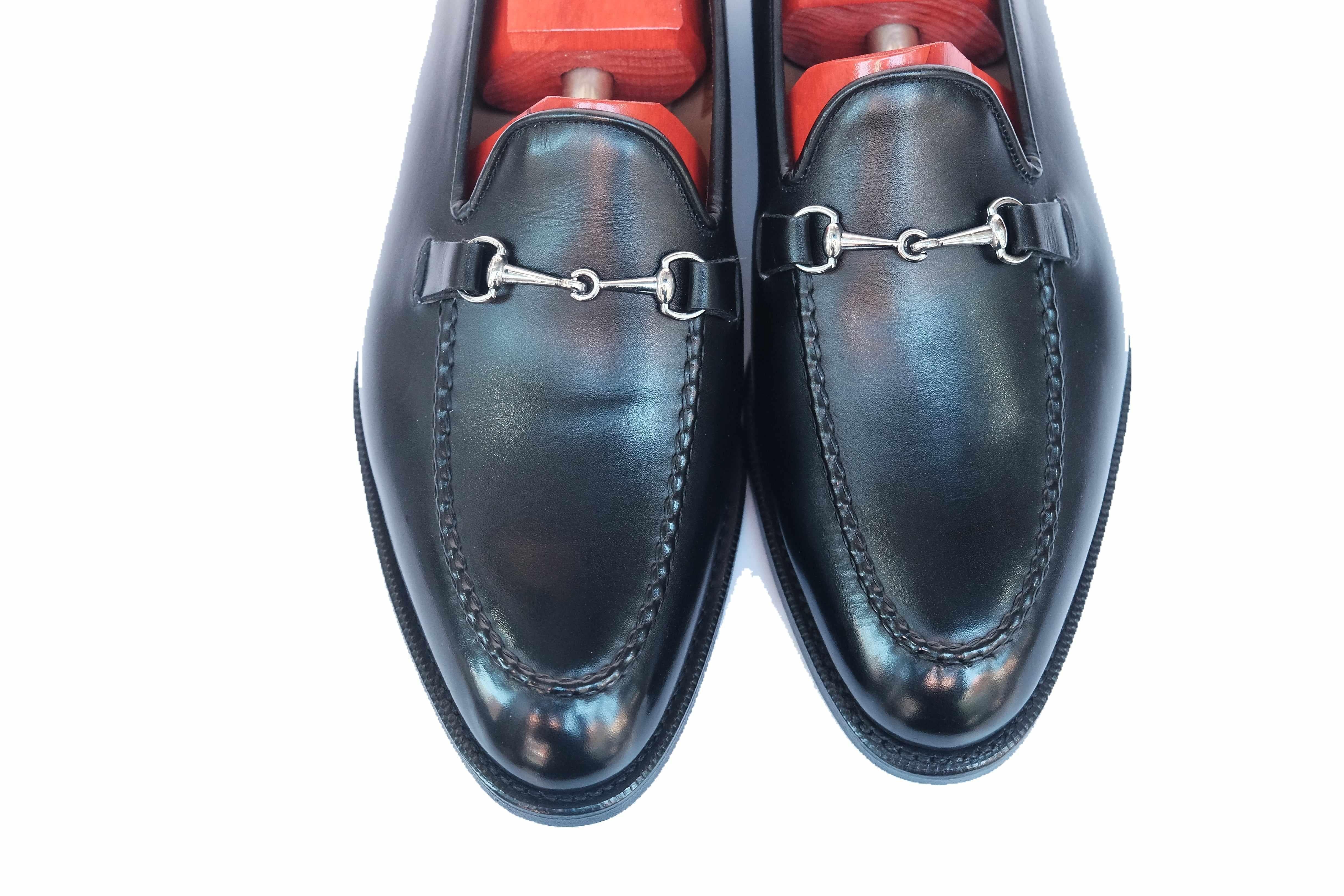 Pike - Black Calf-Horse Bit Horsebit Loafers-J.FitzPatrick Footwear