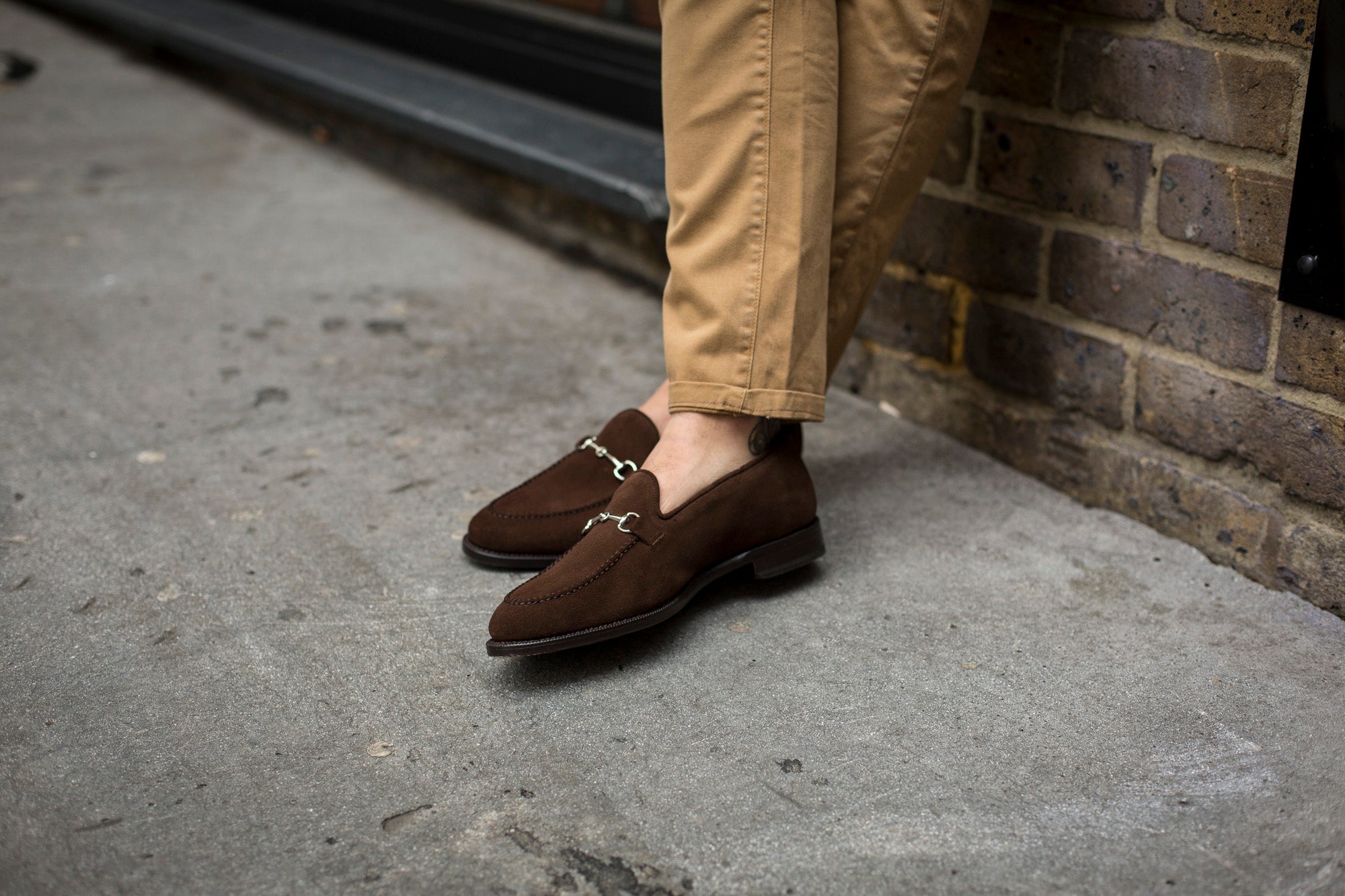 Pike - MTO - Dark Brown Suede - TMG Last - Single Leather Sole-Made To Order Horsebit Horse Bit Loafer-J.FitzPatrick Footwear
