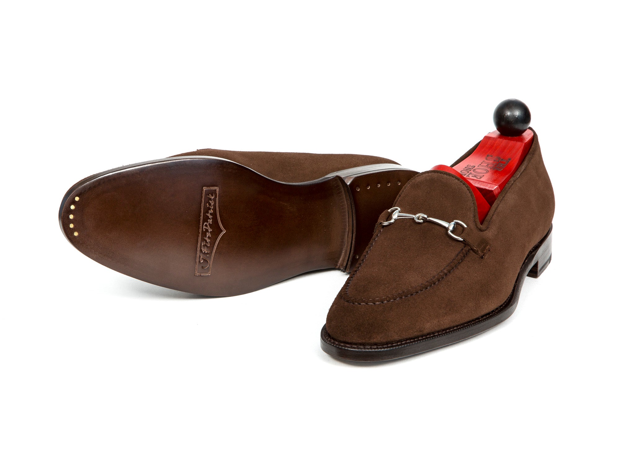 Pike - MTO - Dark Brown Suede - TMG Last - Single Leather Sole-Made To Order Horsebit Horse Bit Loafer-J.FitzPatrick Footwear