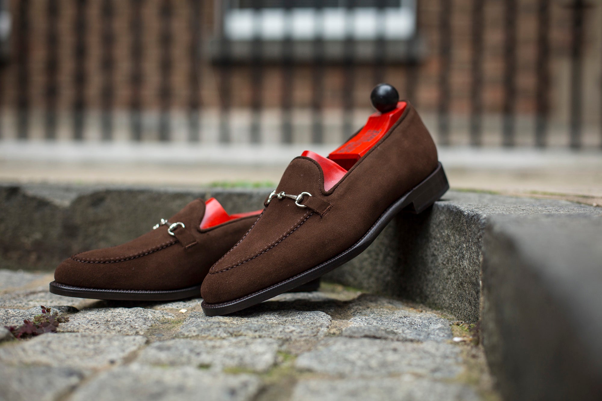 Pike - MTO - Dark Brown Suede - TMG Last - Single Leather Sole-Made To Order Horsebit Horse Bit Loafer-J.FitzPatrick Footwear