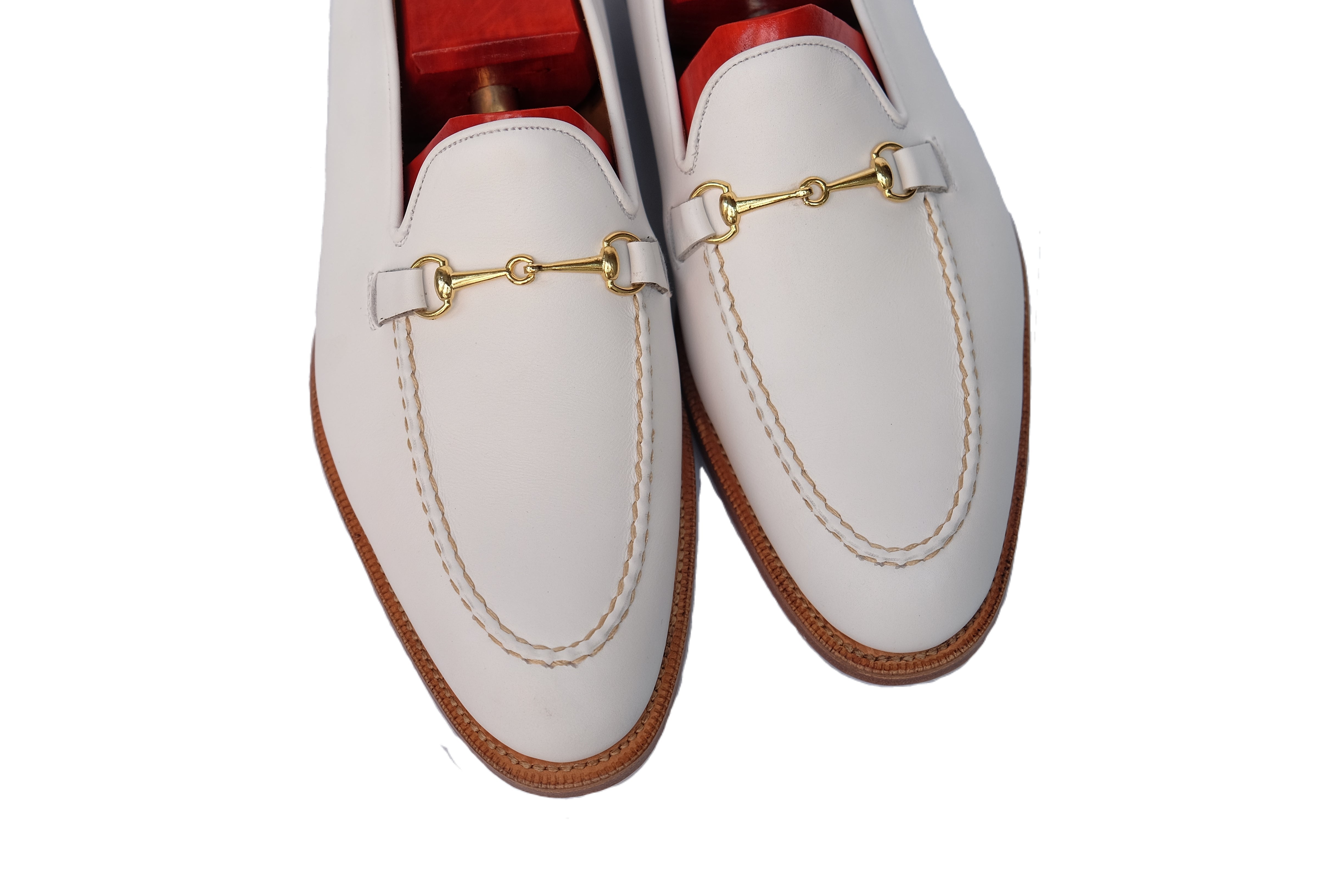 Pike - MTO - White Calf - TMG Last - Single Leather Sole-Made To Order Horsebit Horse Bit Loafer-J.FitzPatrick Footwear