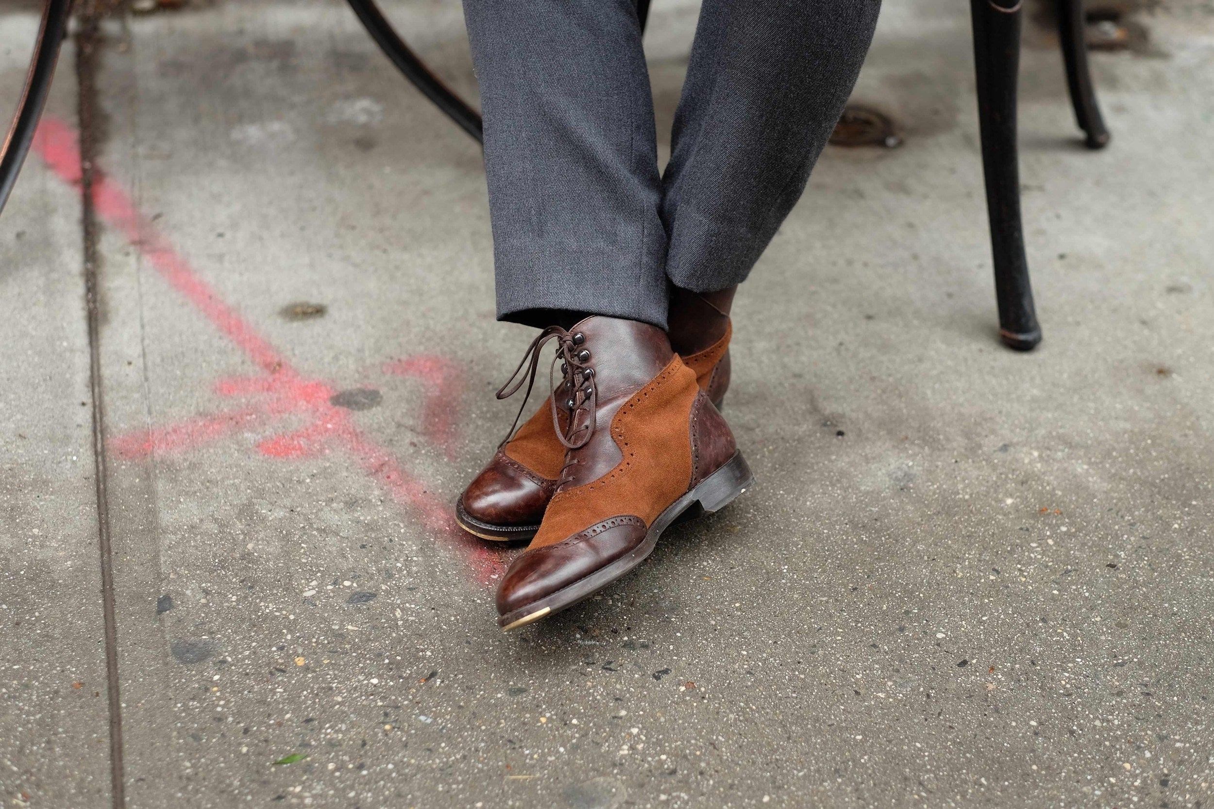 Pinehurst - Dark Brown Marble Patina / Snuff Suede-Balmoral Boots-J.FitzPatrick Footwear