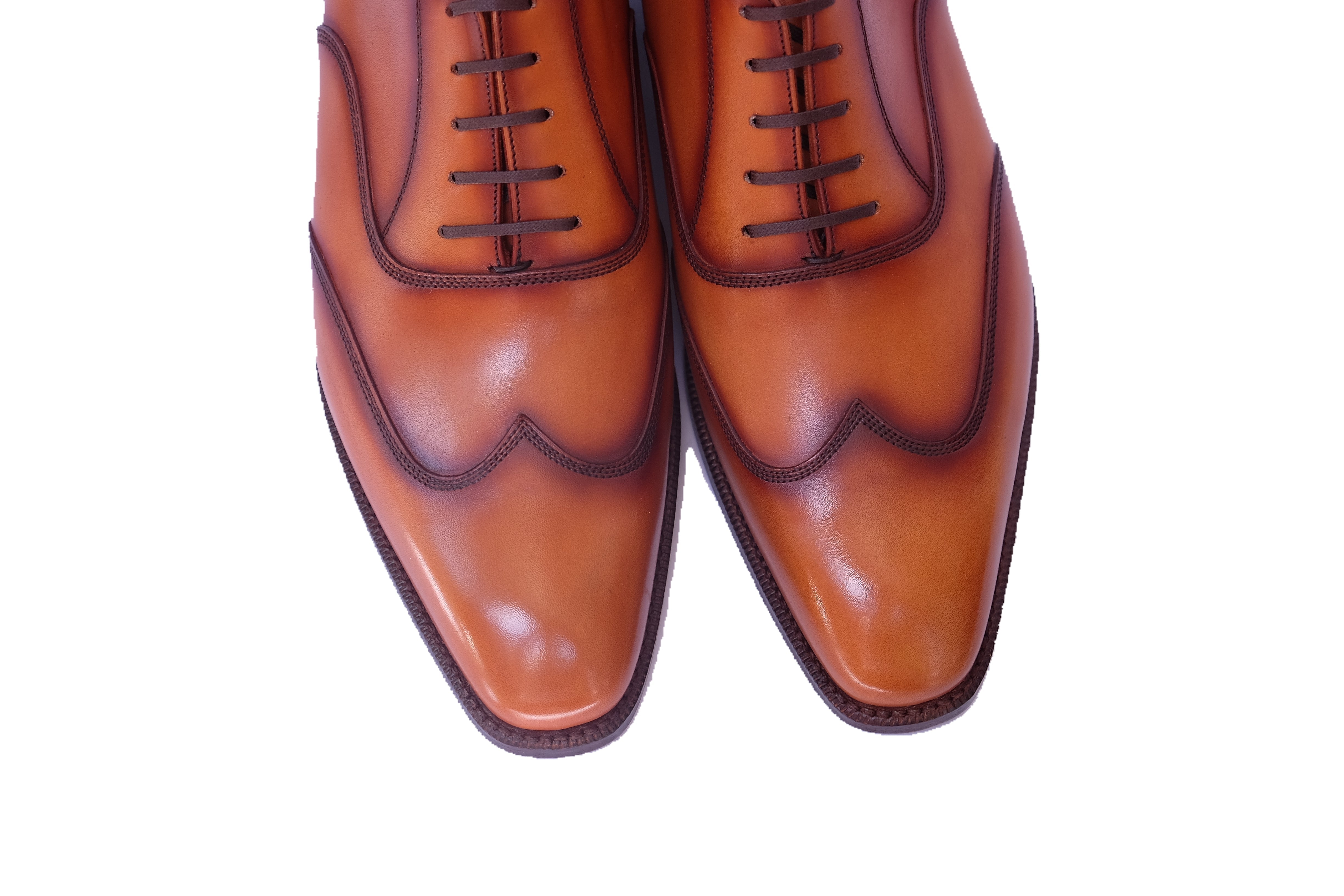 Pullman - MTO - Burnished Golden Tan Calf - LPB Last - Single Leather Sole-Made To Order Austerity Brogue Oxfords-J.FitzPatrick Footwear