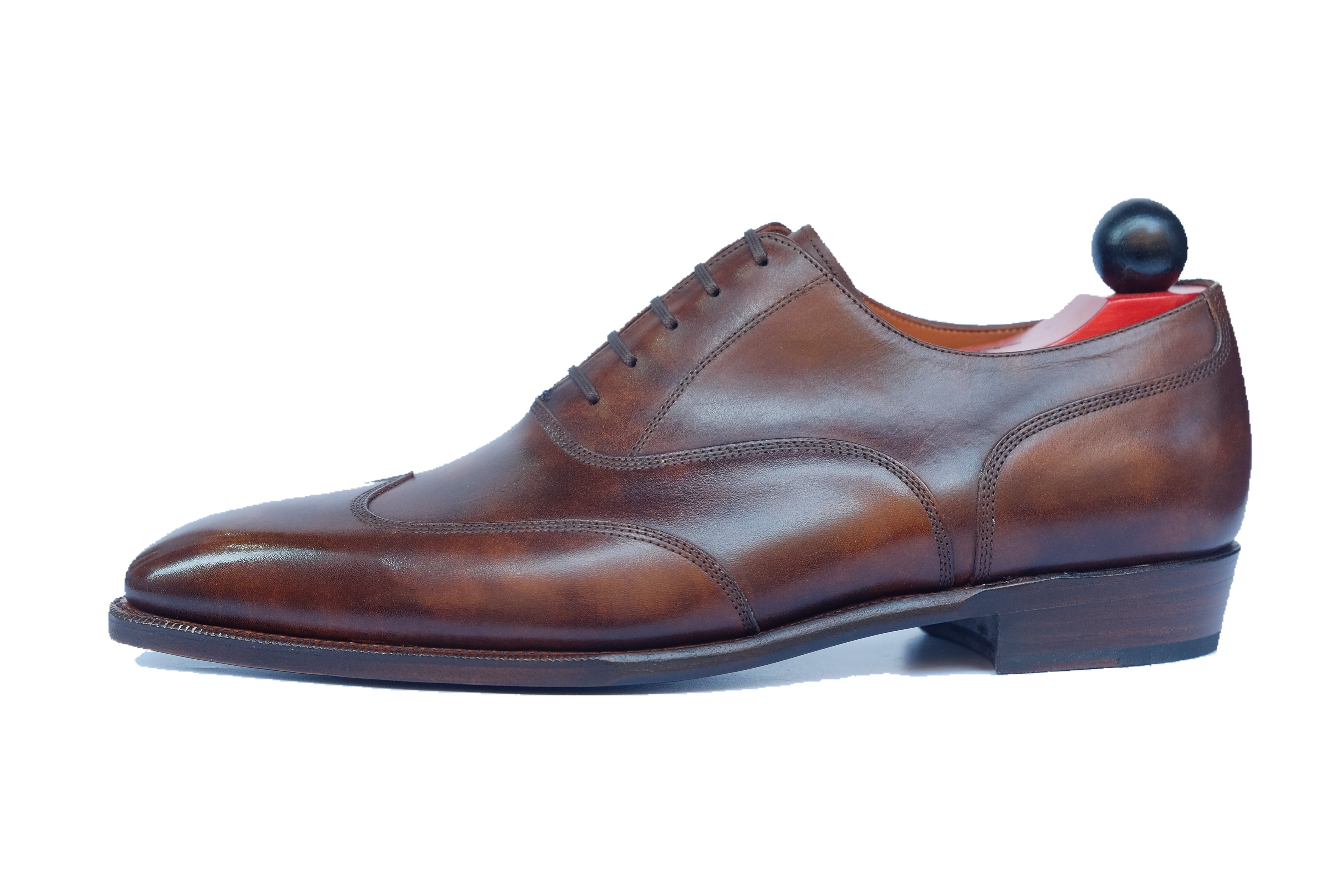 Pullman - MTO - Copper Museum Calf - LPB Last - Single Leather Sole-Made To Order Austerity Brogue Oxfords-J.FitzPatrick Footwear
