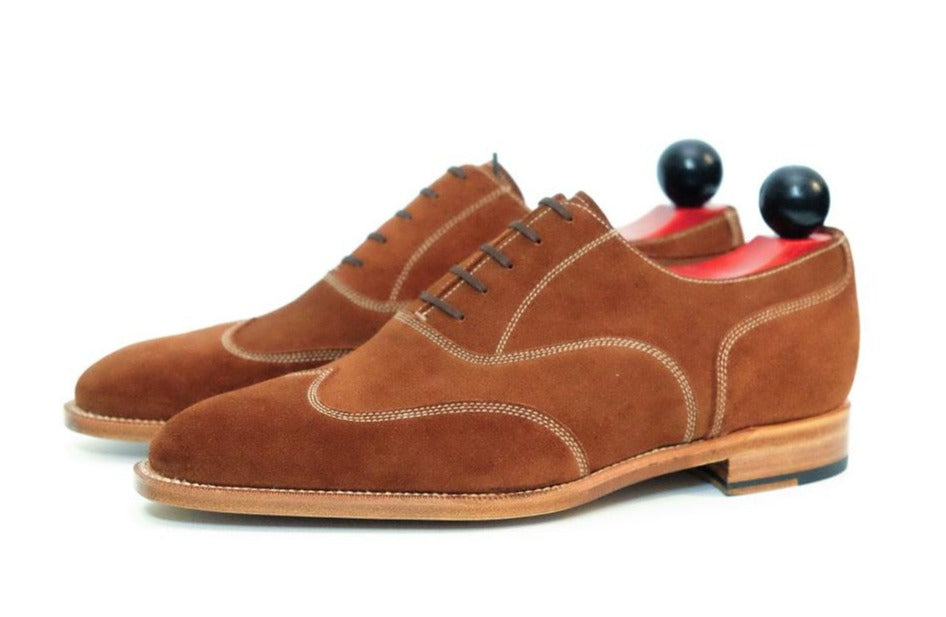 Pullman - MTO - Snuff Suede - LPB Last - Single Leather Sole-Made To Order Austerity Brogue Oxfords-J.FitzPatrick Footwear