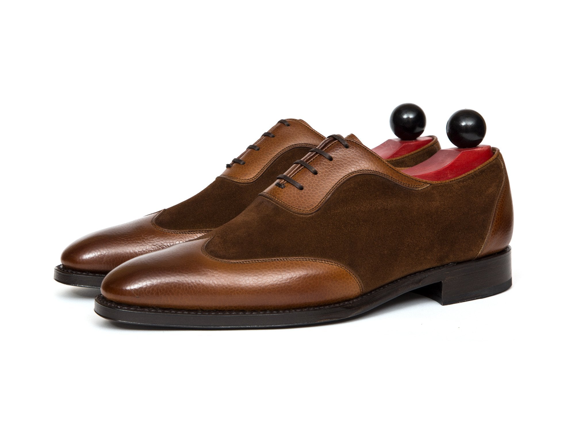 Rainier III - MTO - Tan Soft Grain / Snuff Suede - LPB Last - Single Leather Sole-Made To Order Austerity Brogue Adelaide Oxfords-J.FitzPatrick Footwear