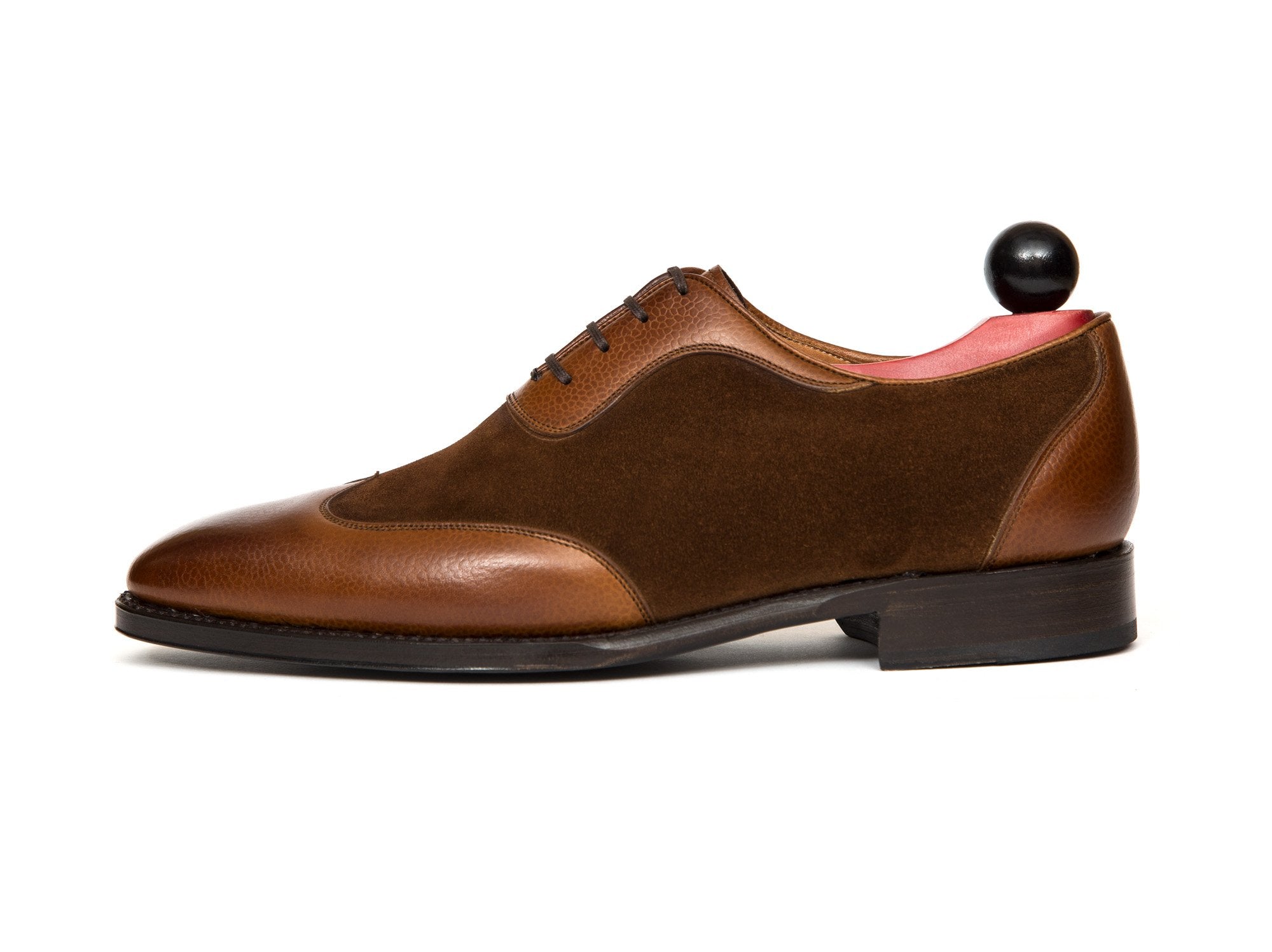 Rainier III - MTO - Tan Soft Grain / Snuff Suede - LPB Last - Single Leather Sole-Made To Order Austerity Brogue Adelaide Oxfords-J.FitzPatrick Footwear