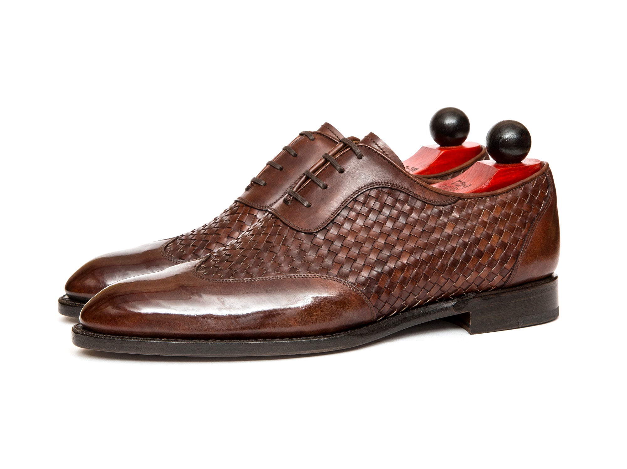 Rainier - MTO - Braided Walnut Museum Calf - SEA Last - Single Leather Sole-Made To Order Austerity Brogue Adelaide Oxfords-J.FitzPatrick Footwear