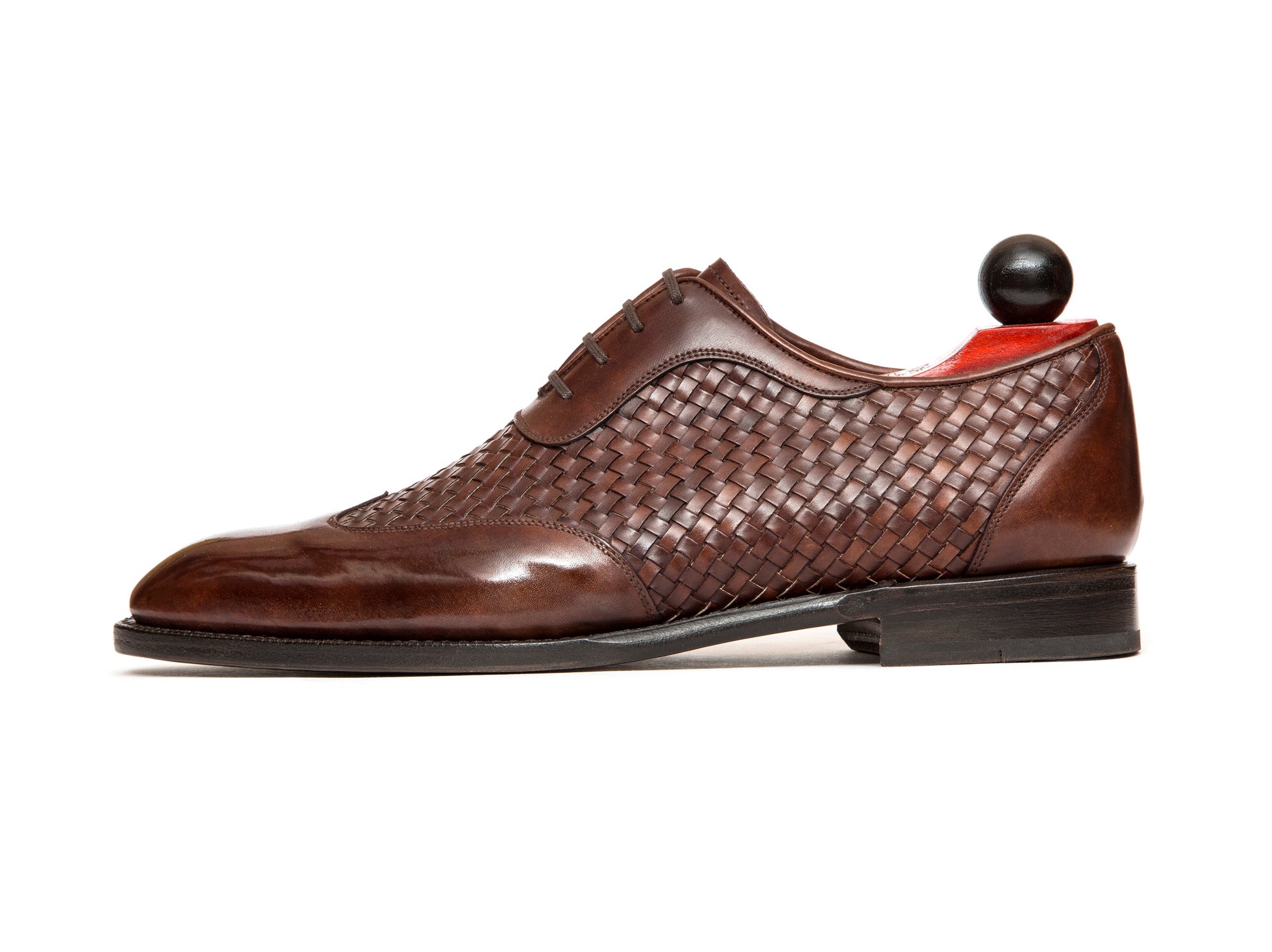 Rainier - MTO - Braided Walnut Museum Calf - SEA Last - Single Leather Sole-Made To Order Austerity Brogue Adelaide Oxfords-J.FitzPatrick Footwear