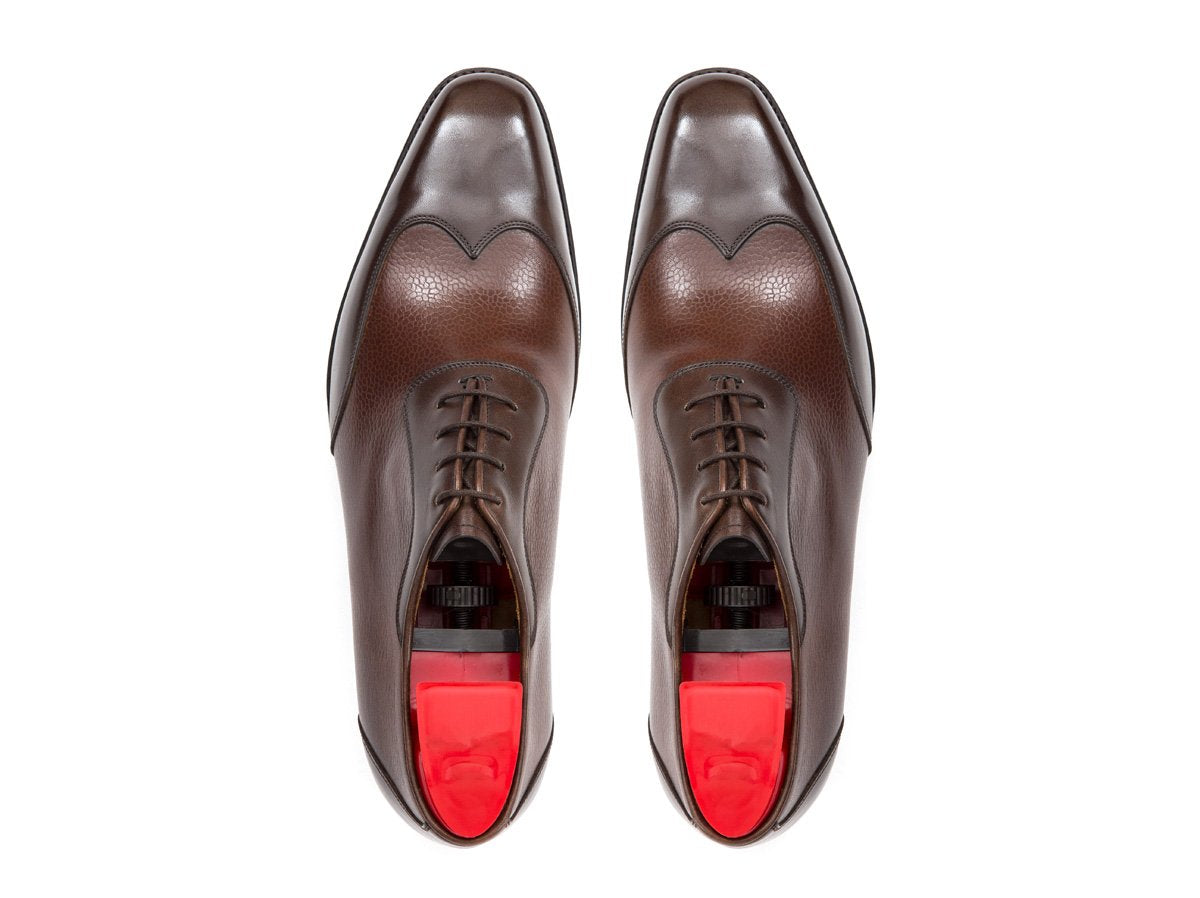 Rainier - MTO - Chocolate Calf / Mid Brown Soft Grain - MGF Last - Single Leather Sole-Made To Order Austerity Brogue Adelaide Oxfords-J.FitzPatrick Footwear