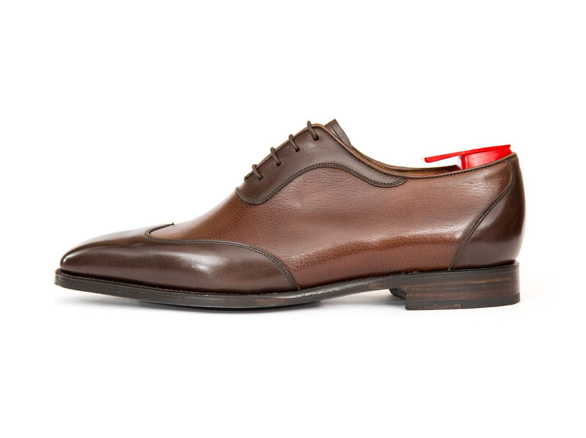 Rainier - MTO - Chocolate Calf / Mid Brown Soft Grain - MGF Last - Single Leather Sole-Made To Order Austerity Brogue Adelaide Oxfords-J.FitzPatrick Footwear