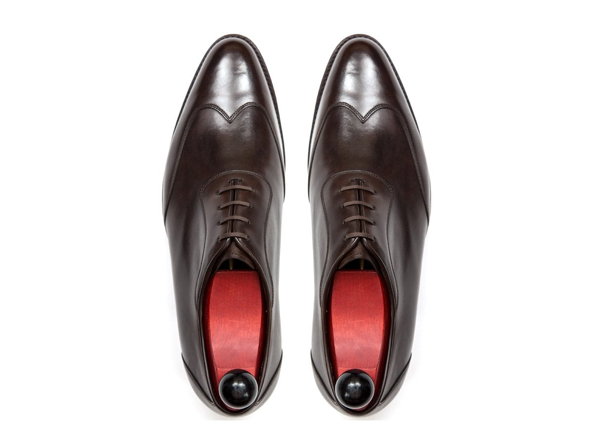 Rainier - MTO - Dark Brown Museum Calf - JKF Last - Single Leather Sole-Made To Order Austerity Brogue Adelaide Oxfords-J.FitzPatrick Footwear
