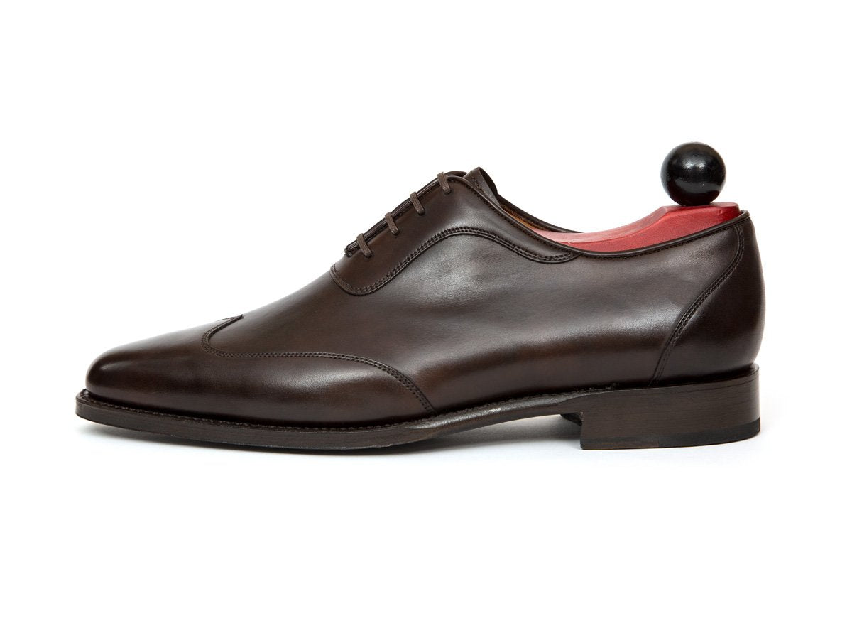 Rainier - MTO - Dark Brown Museum Calf - JKF Last - Single Leather Sole-Made To Order Austerity Brogue Adelaide Oxfords-J.FitzPatrick Footwear