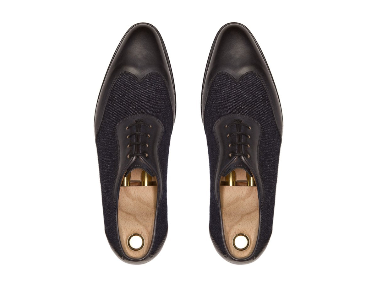 Rainier - MTO - Midnight Calf / Denim - JKF Last - Single Leather Sole-Made To Order Austerity Brogue Adelaide Oxfords-J.FitzPatrick Footwear