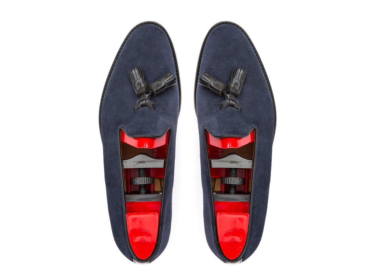 Ravenna - MTO - Navy Suede / Black Calf Tassel - TMG Last - City Rubber Sole-Made To Order Tassel Loafer-J.FitzPatrick Footwear