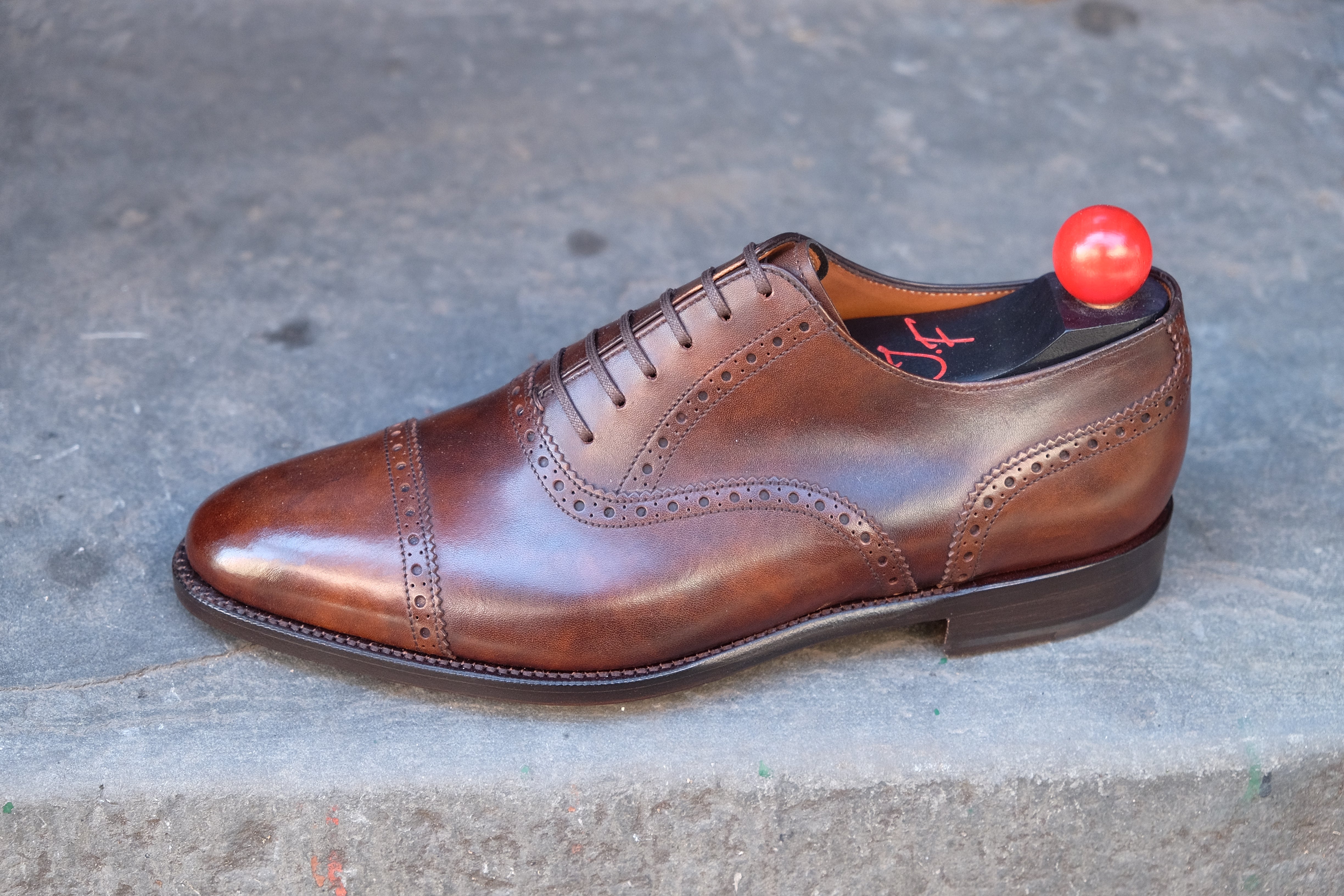 Redmond - MTO - Copper Museum Calf - TMG Last - Single Leather Sole-Made To Order Captoe Cap Toe Brogue Oxfords-J.FitzPatrick Footwear