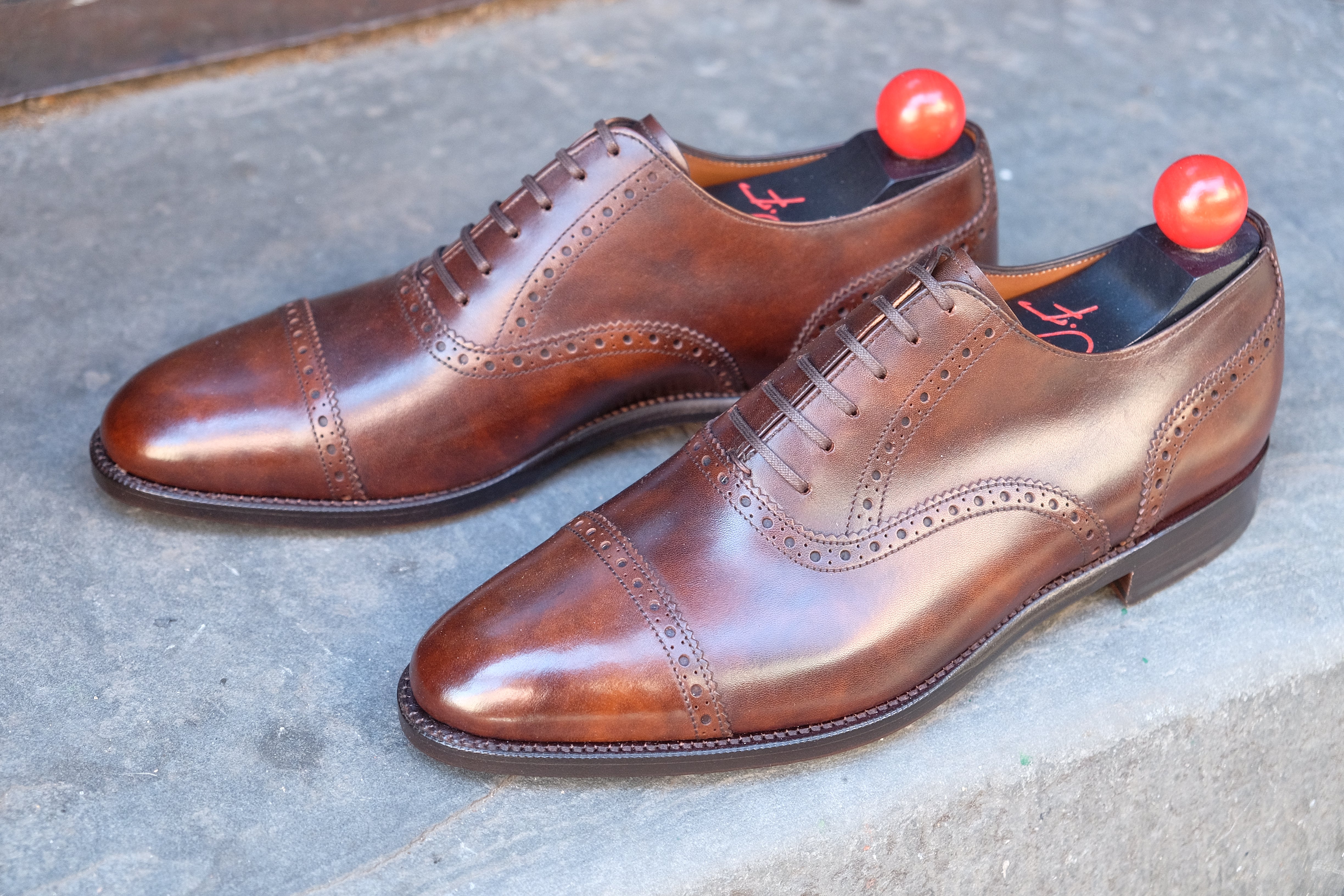 Redmond - MTO - Copper Museum Calf - TMG Last - Single Leather Sole-Made To Order Captoe Cap Toe Brogue Oxfords-J.FitzPatrick Footwear