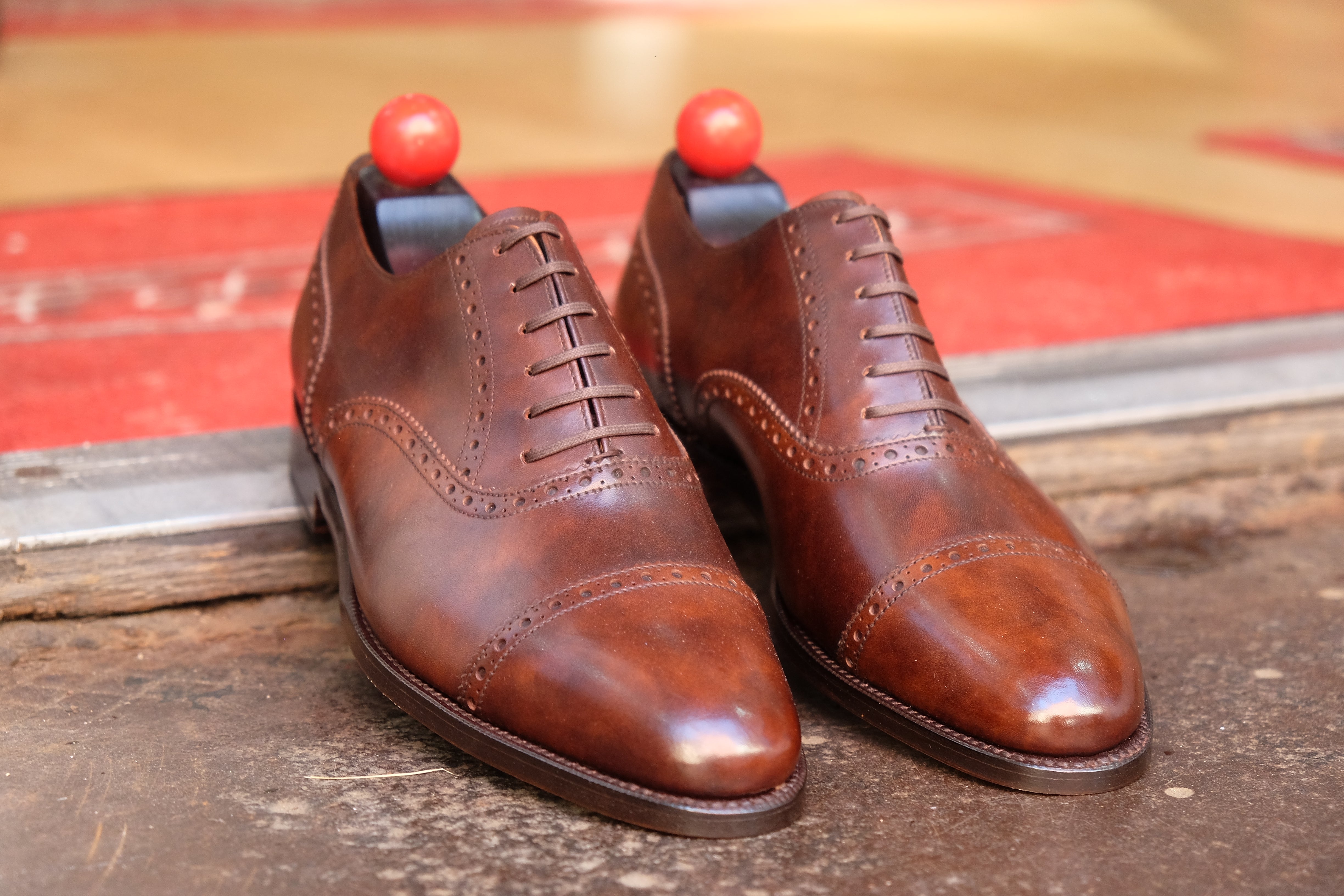 Redmond - MTO - Copper Museum Calf - TMG Last - Single Leather Sole-Made To Order Captoe Cap Toe Brogue Oxfords-J.FitzPatrick Footwear