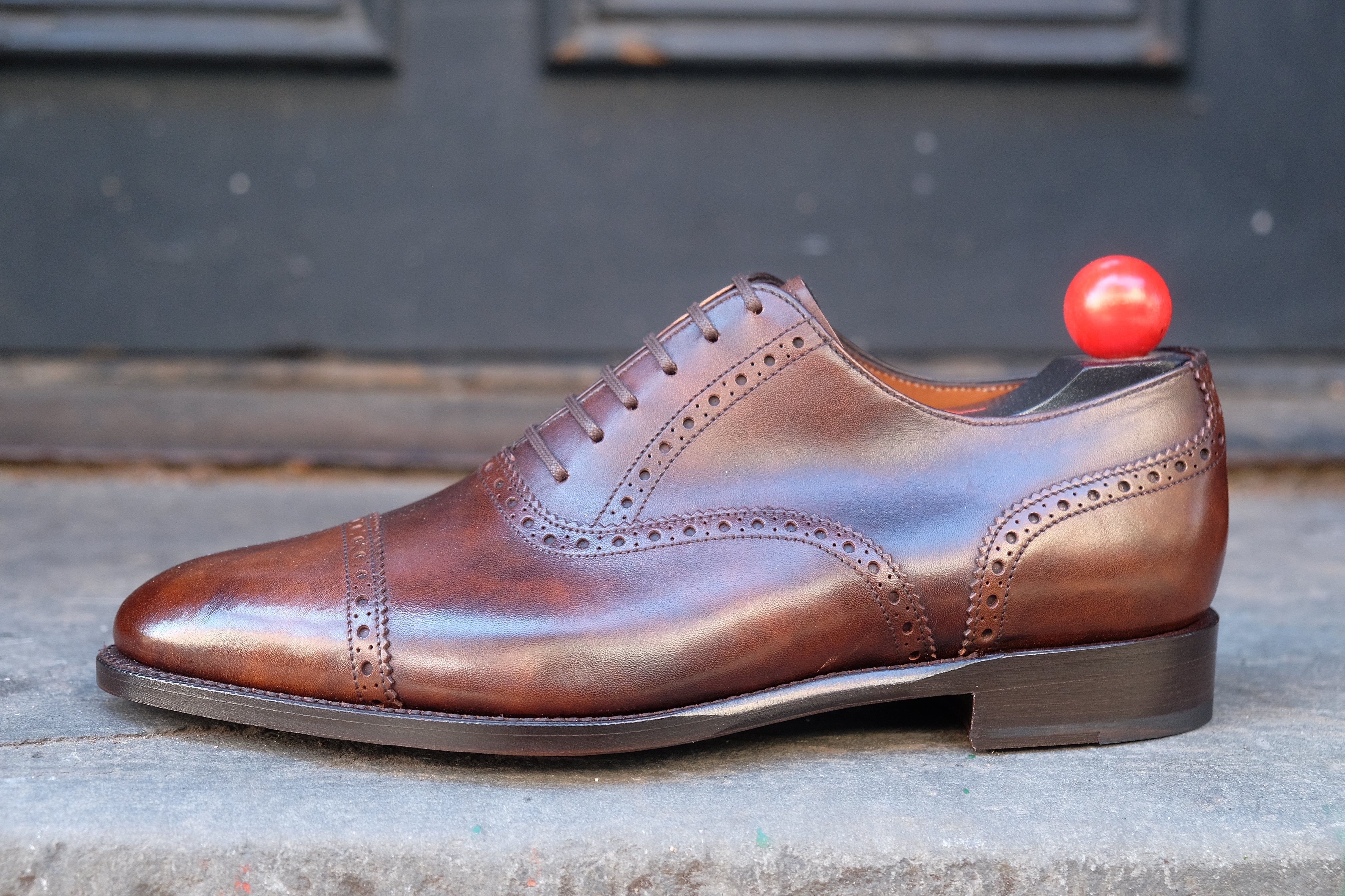 Redmond - MTO - Copper Museum Calf - TMG Last - Single Leather Sole-Made To Order Captoe Cap Toe Brogue Oxfords-J.FitzPatrick Footwear