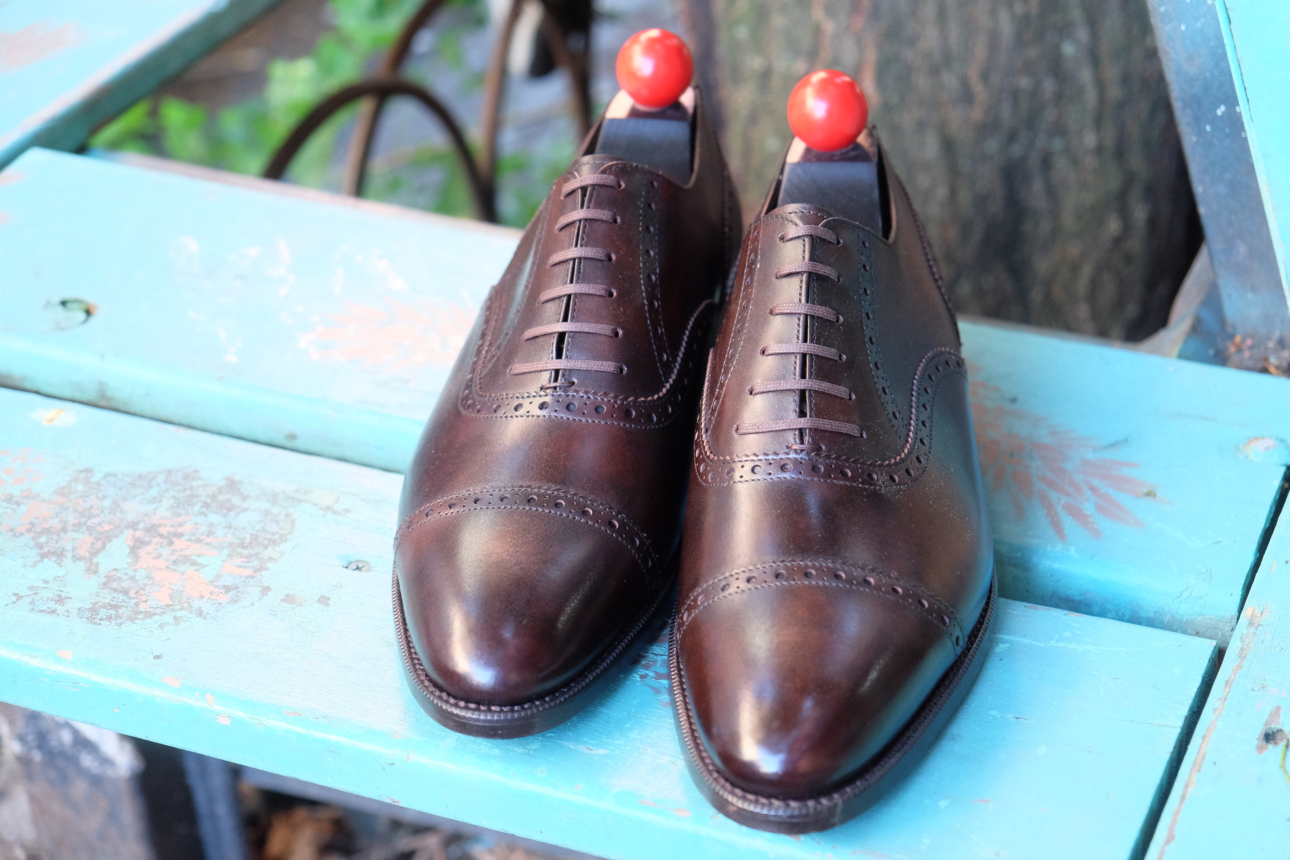 Redmond - MTO - Dark Brown Museum Calf - TMG Last - Single Leather Sole-Made To Order Captoe Cap Toe Brogue Oxfords-J.FitzPatrick Footwear